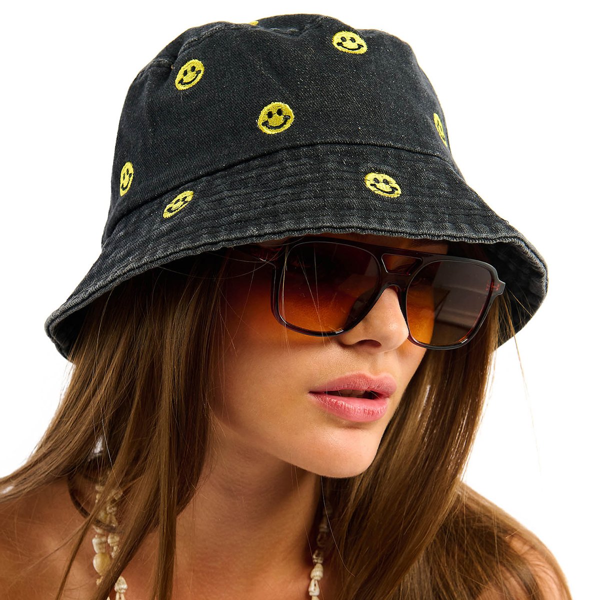 Chapeau bob avec motifs brodés BOBO noir, WILD