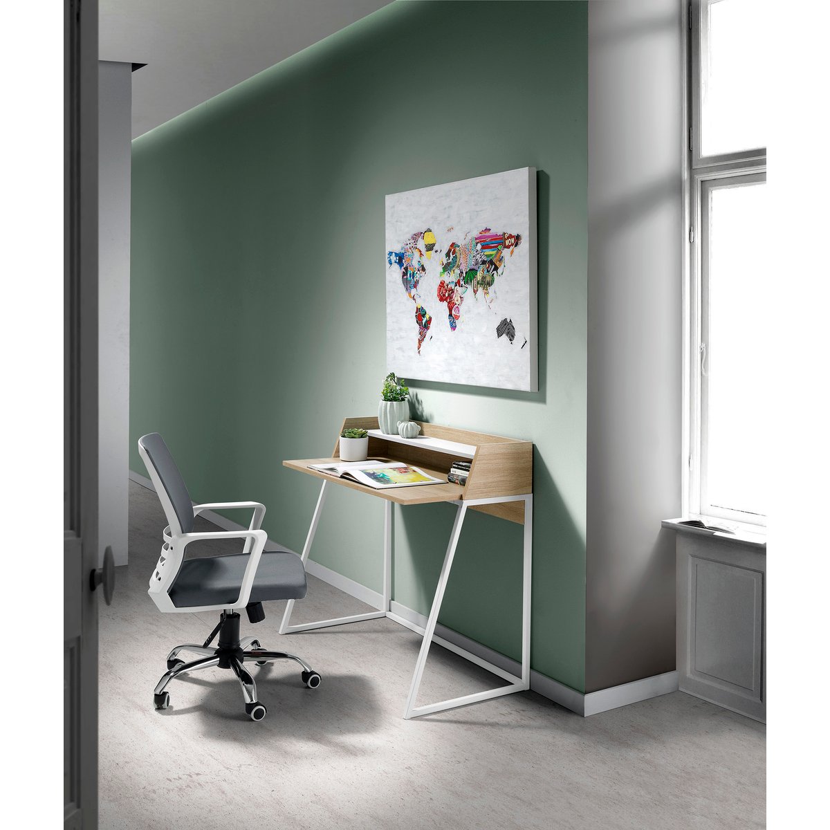 Bureau en placard et métal, ESSENTIAL boisclair, HISPANOHOGAR