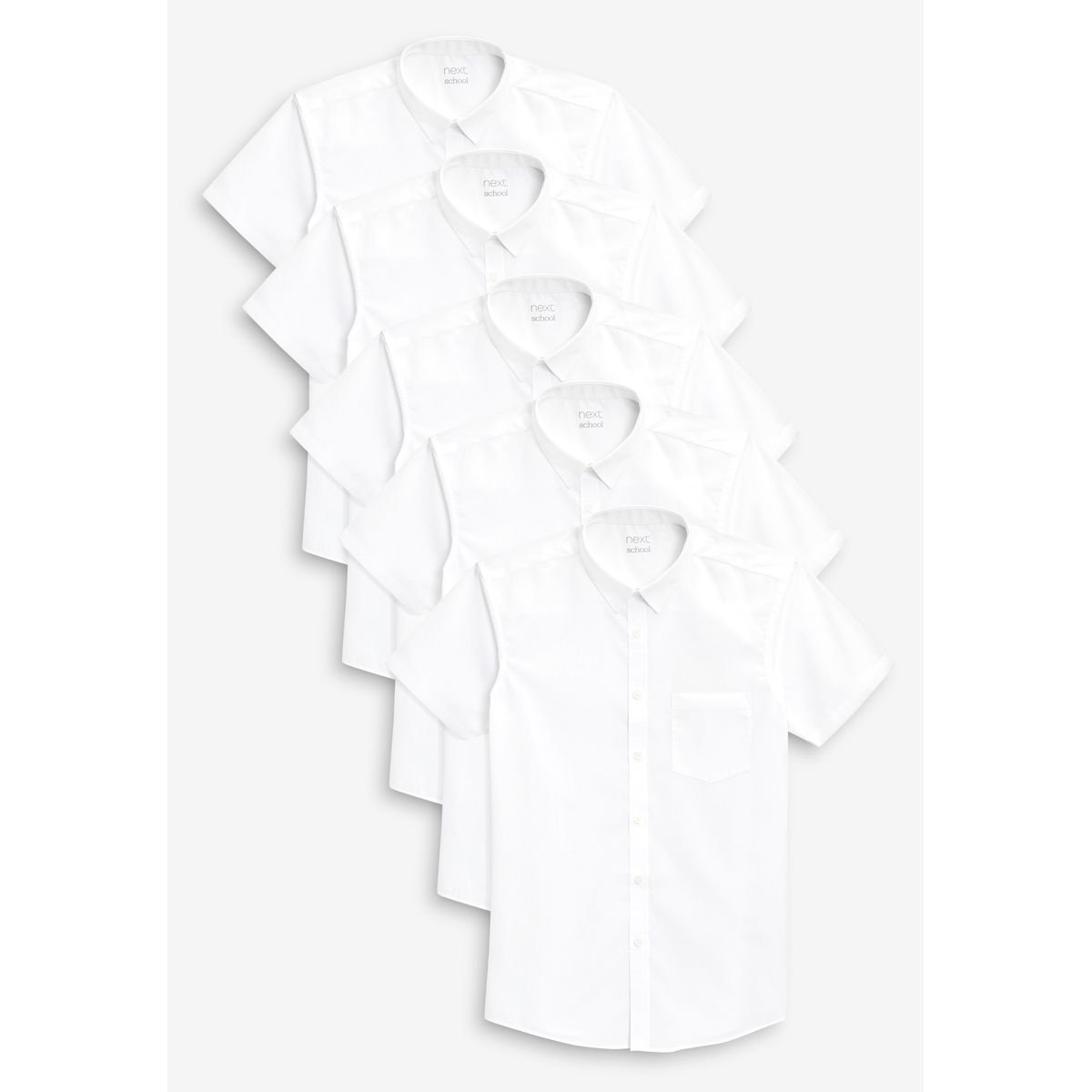 Chemises à manches courtes, lot de 5 blanc, NEXT