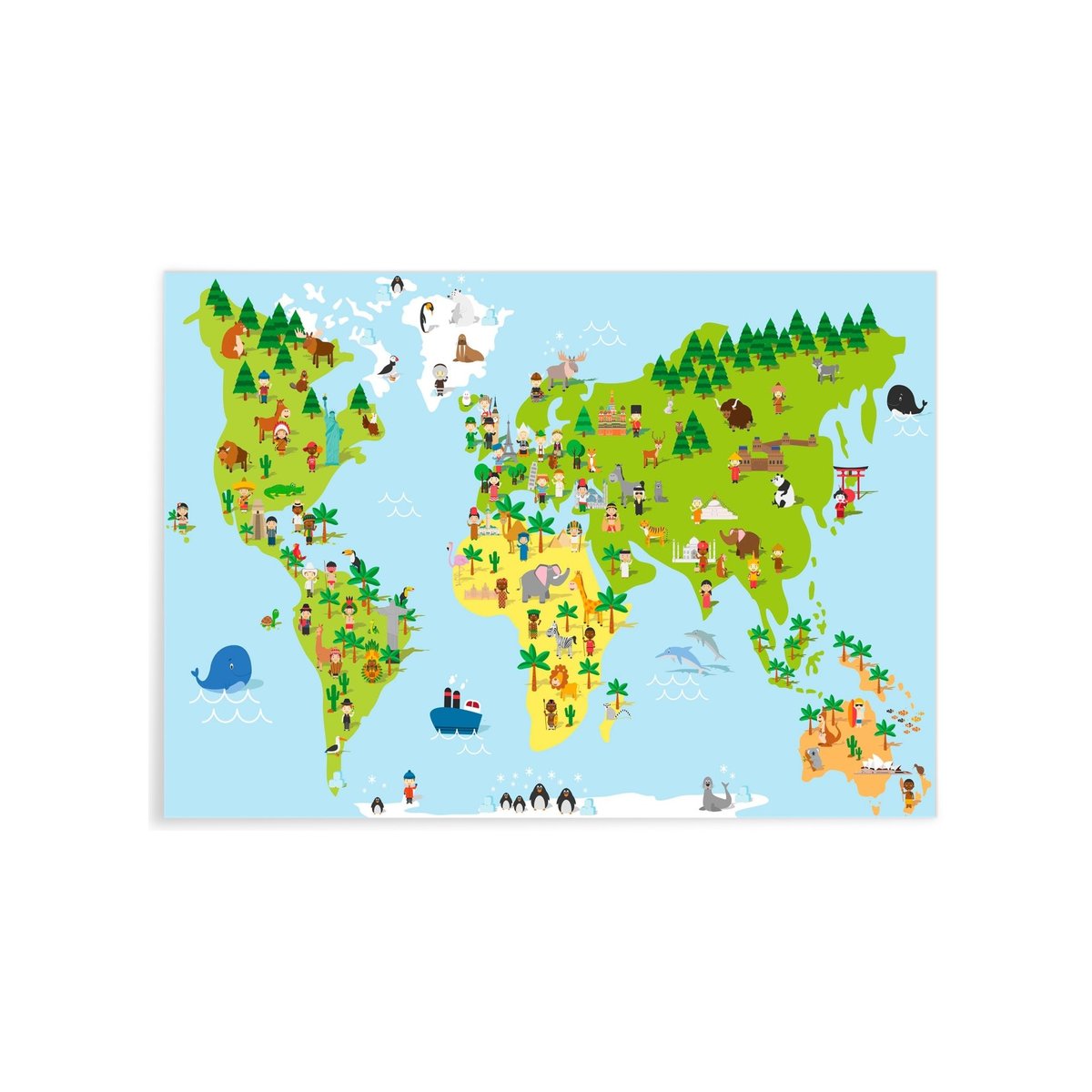Affiche Carte du Monde Enfant blanc, L'AFFICHERIE
