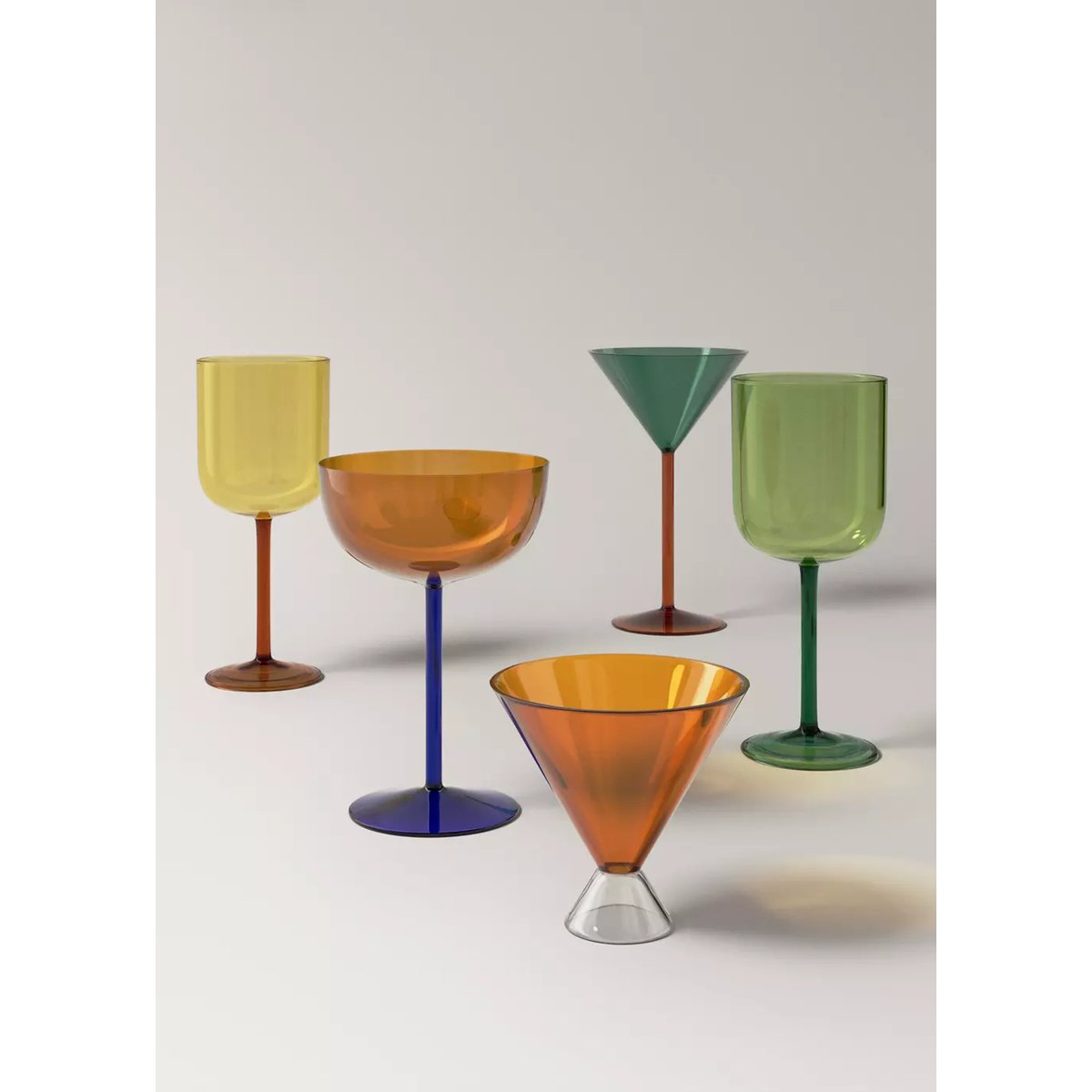 Verre à pied en borosilicate bicolore orange, MANGO HOME