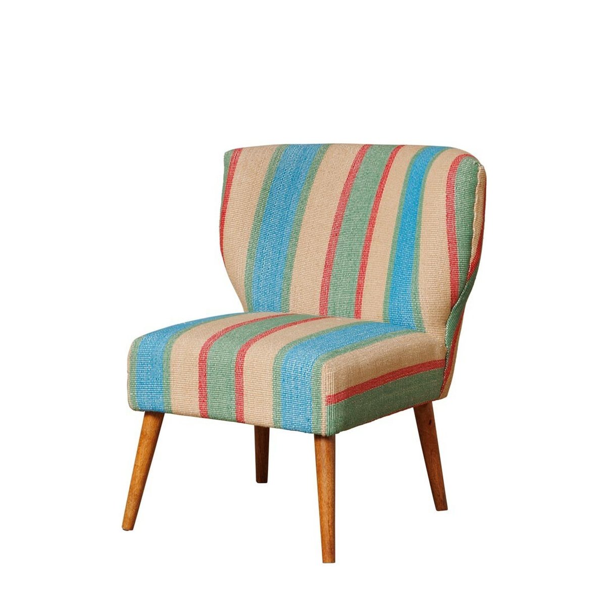 Fauteuil en coton Miro bleu, CHEHOMA