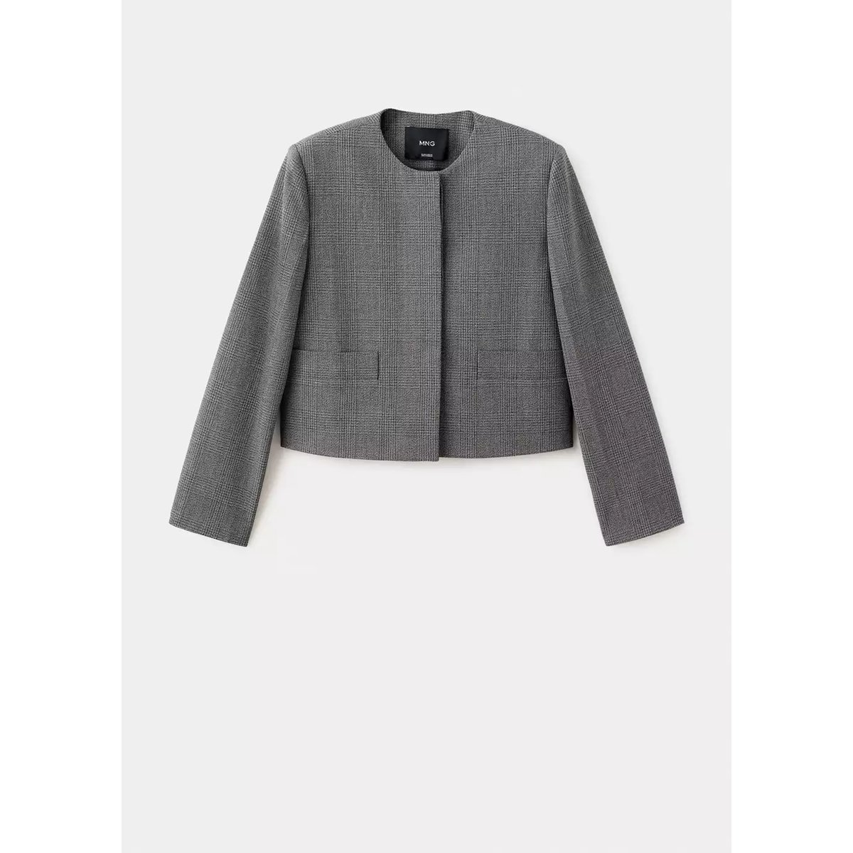 Blazer de costume crop gris, MANGO