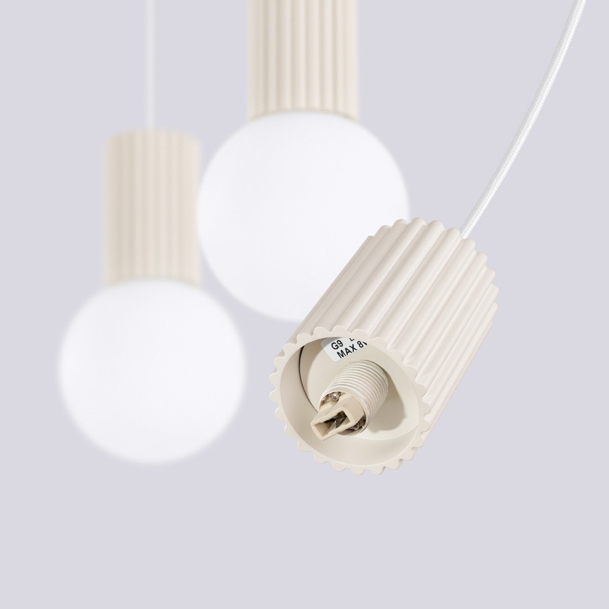 Suspension Aluminium Beige G9 3 Halo beige, EDEN