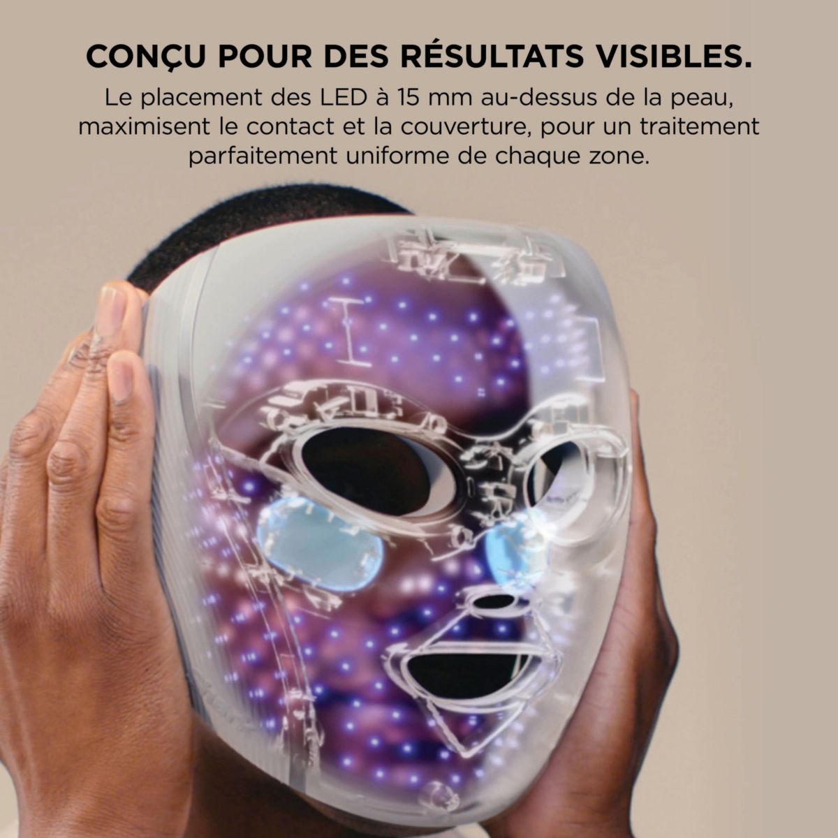 Masque LED CryoGlow avec rafraîchissement du contour des yeux Lilas couleur unique, SHARK
