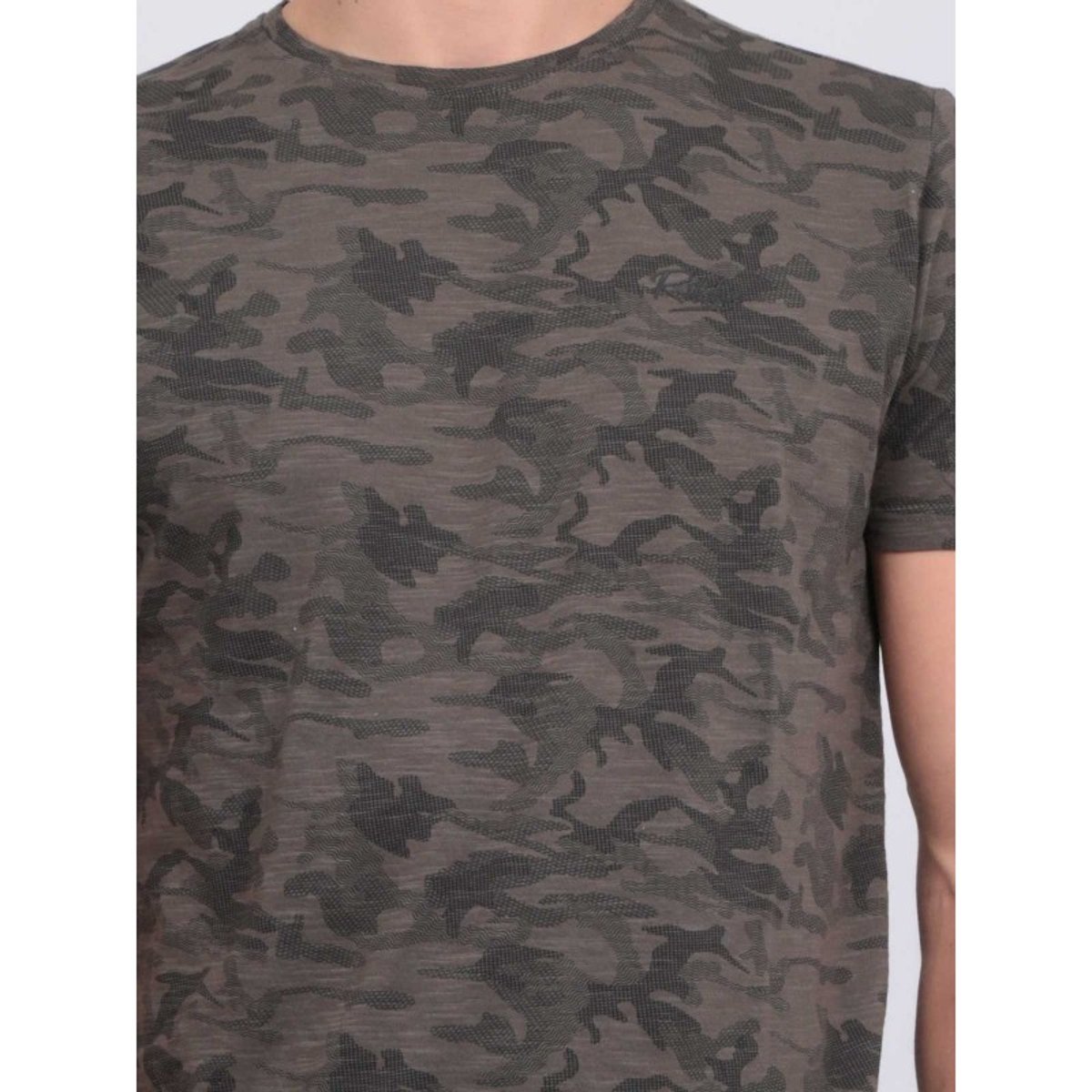 T-shirt Col Rond Pur Coton à Motifs Nendrix gris, RITCHIE