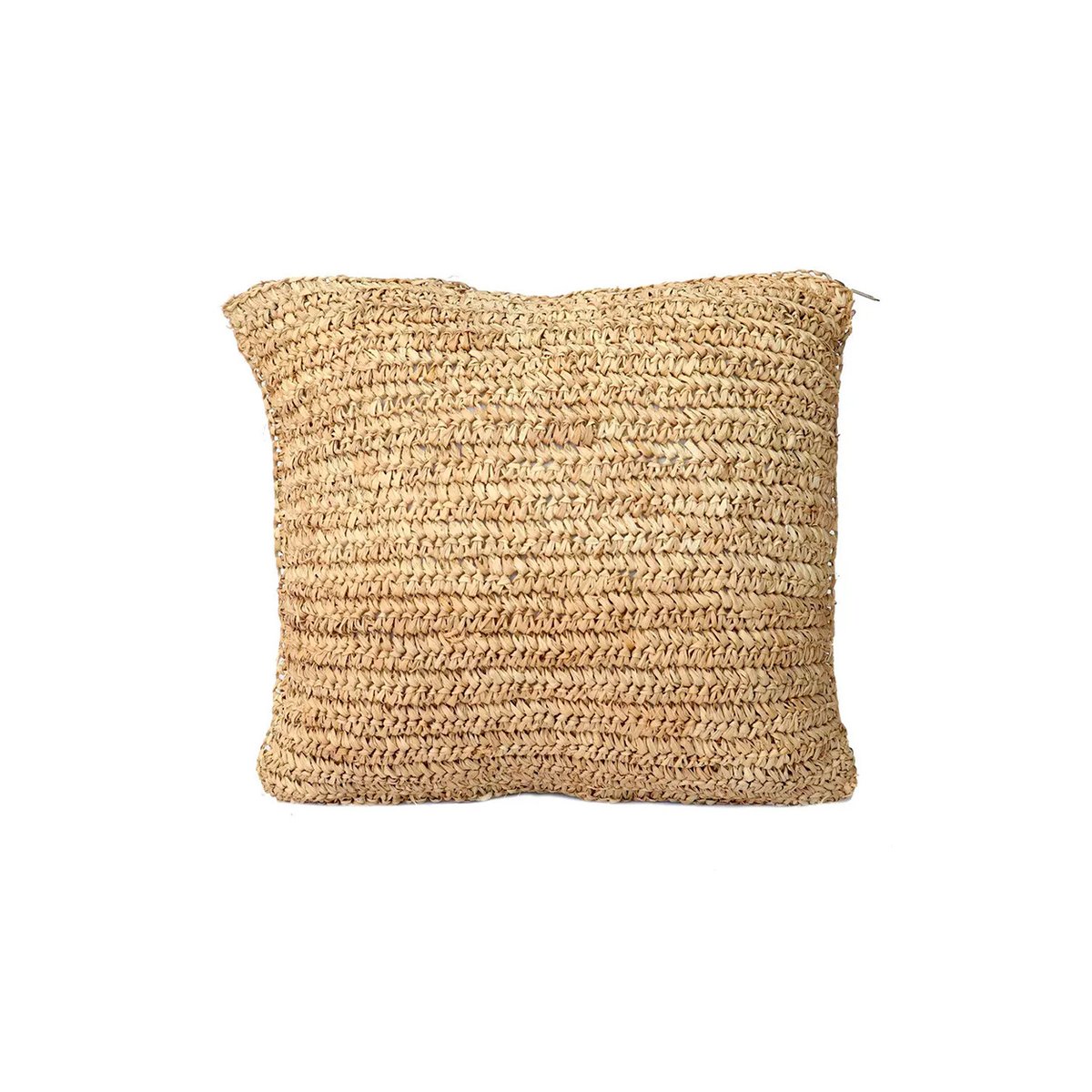 Housse de coussin en raphia FLORES beige, BAZAR BIZAR