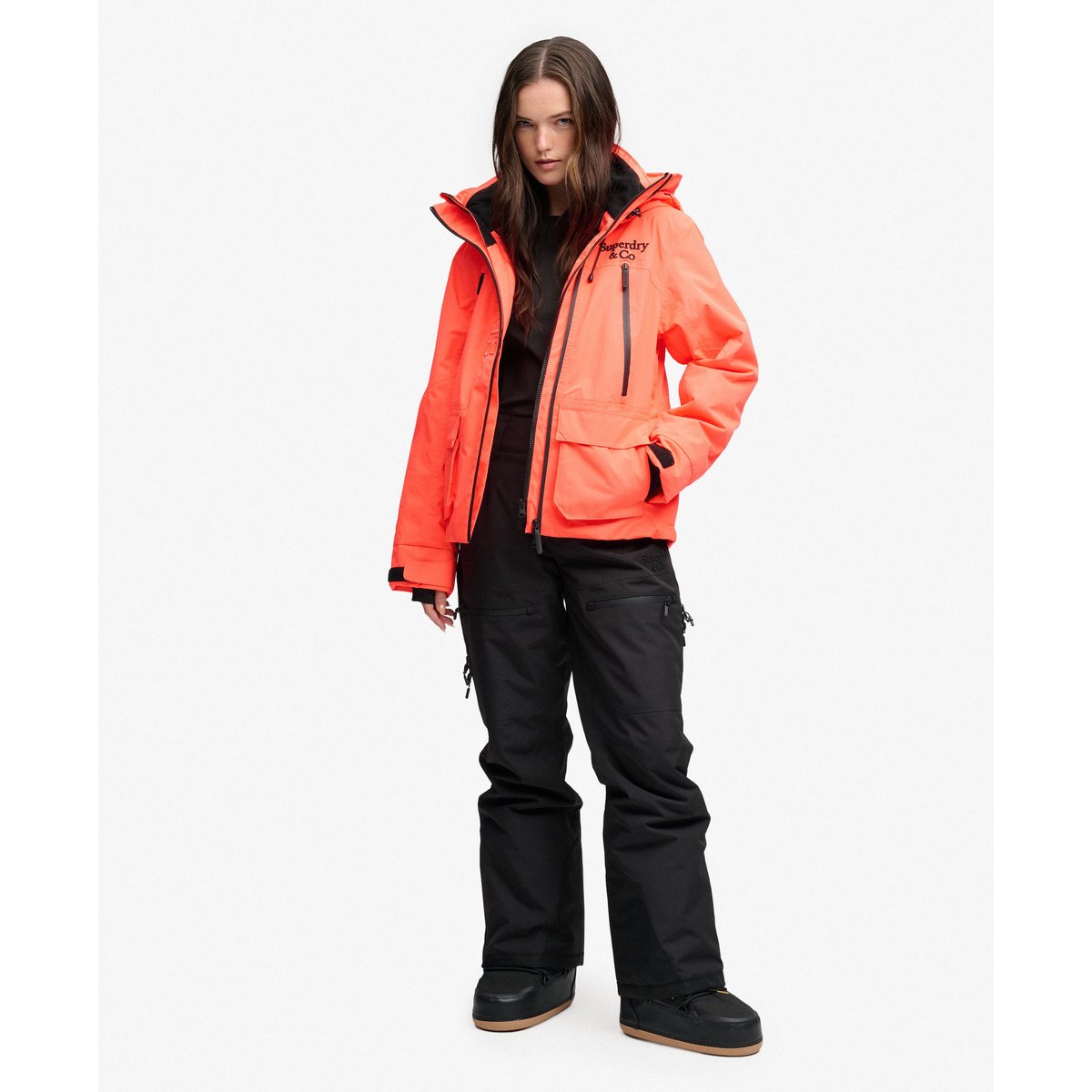 Veste de Ski Freestyle Coupe Décontractée rouge fluo, SUPERDRY