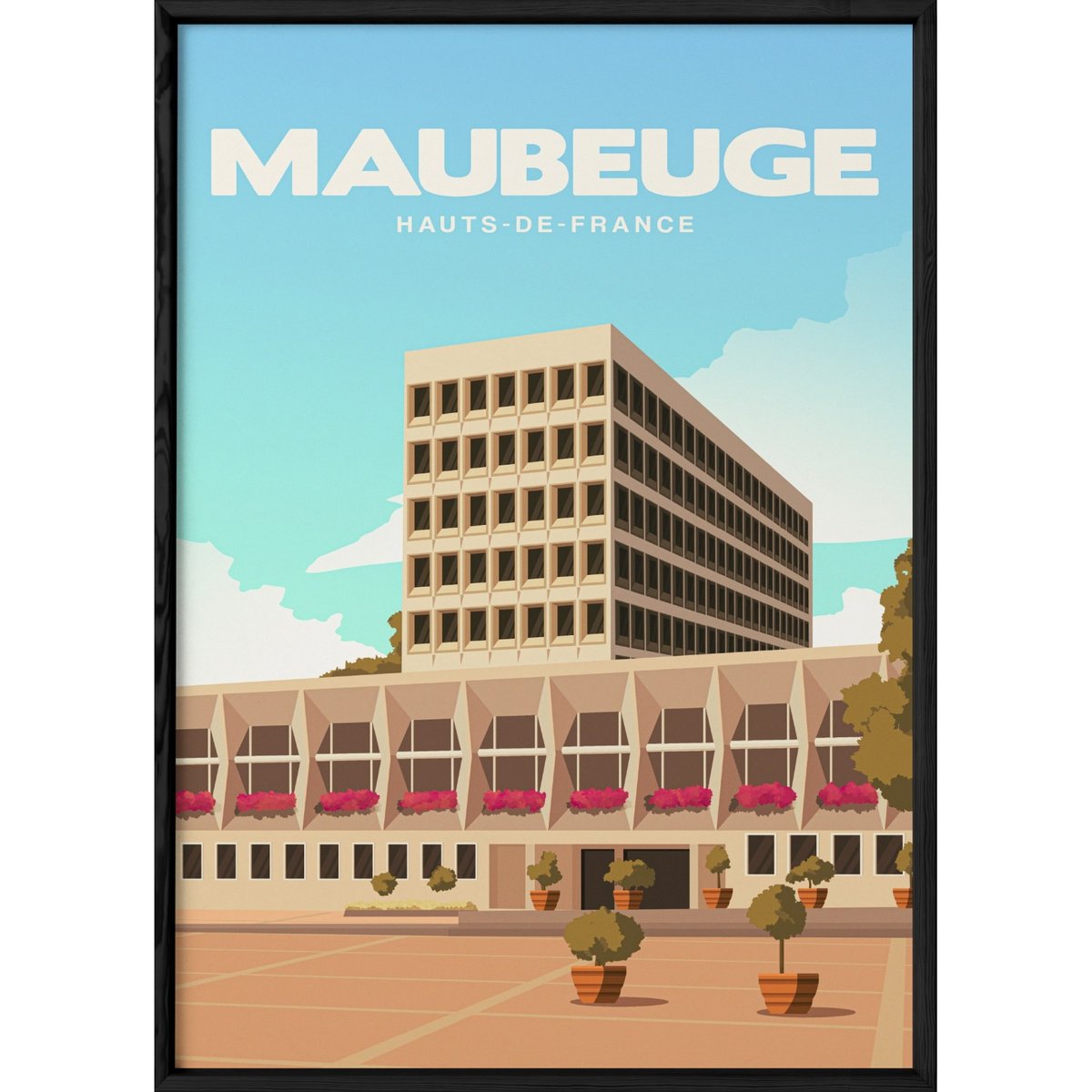 Affiche ville Maubeuge blanc, L'AFFICHERIE