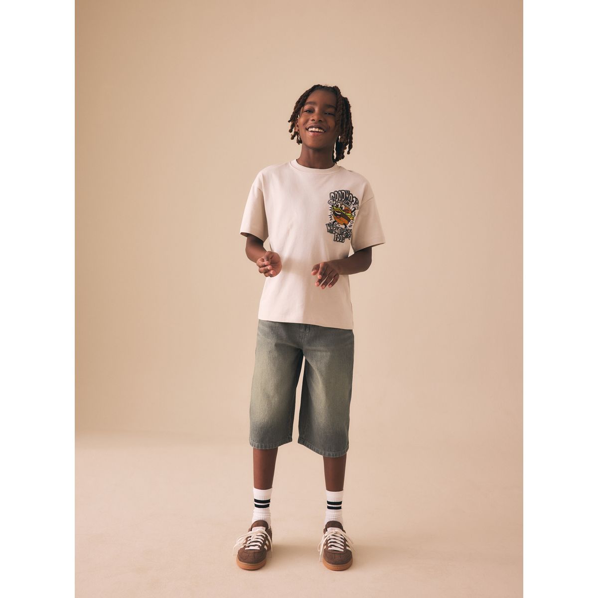 Short long denim teinté, NEXT