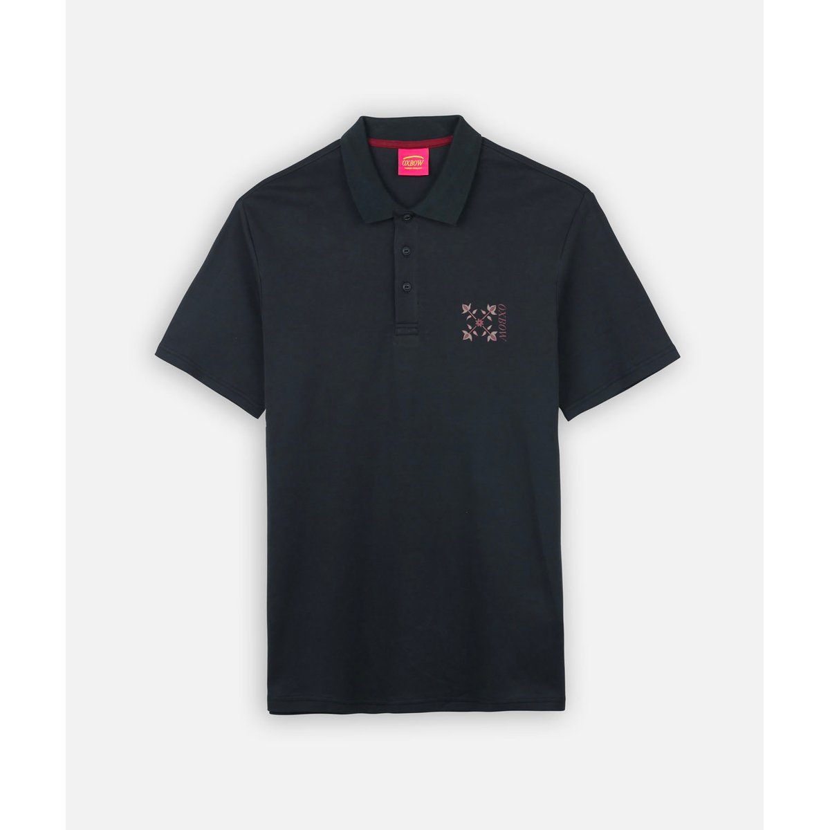 Polo graphique manches courtes TILE noir, OXBOW