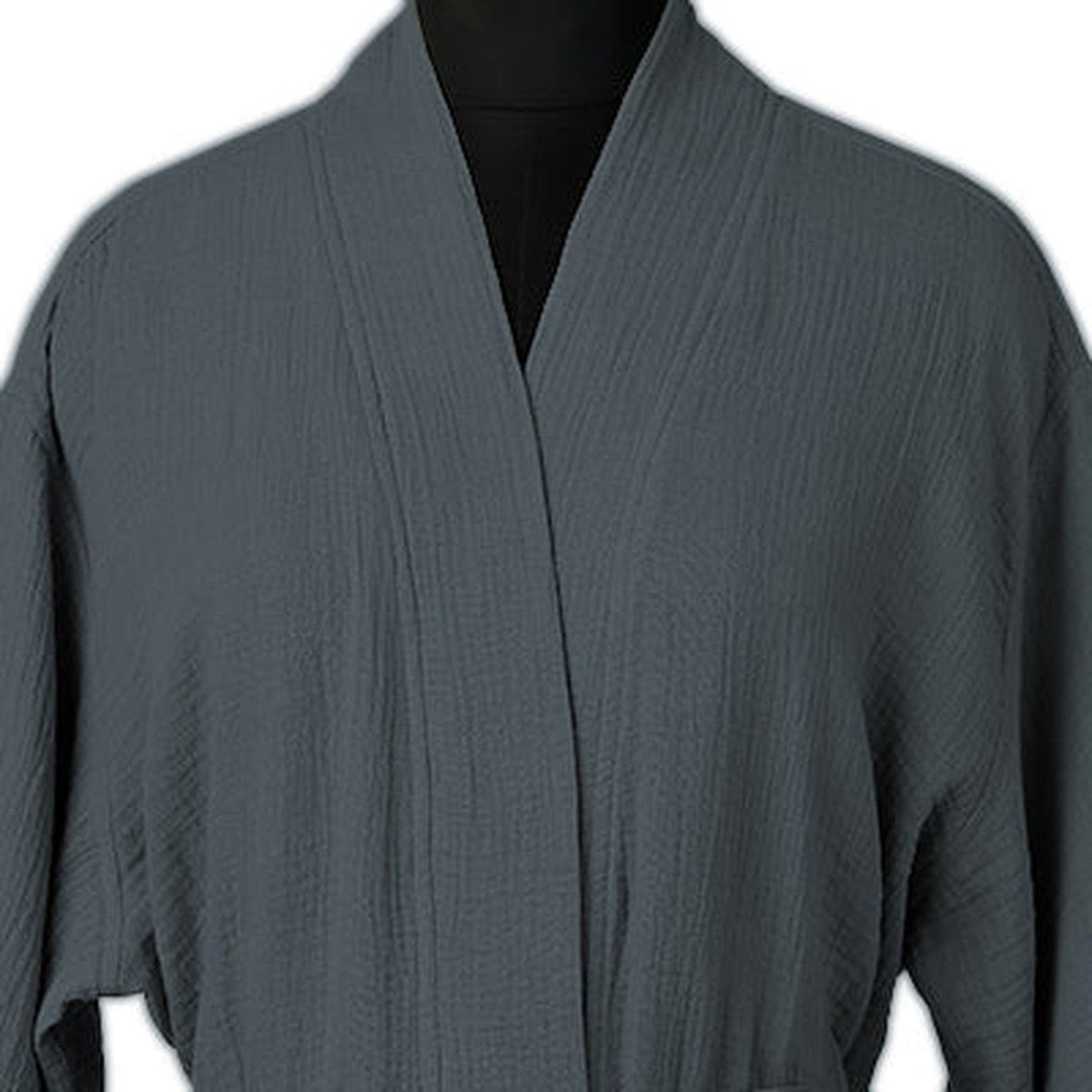 Peignoir kimono gaze de coton CARLA bleu orage, FEBRONIE