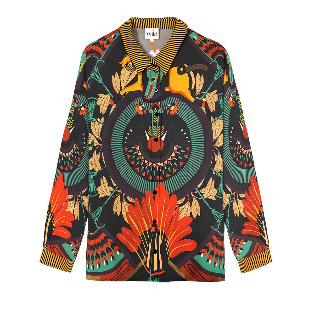 Chemise à motifs BONAVENTURE MACHU PICHU noir, WILD