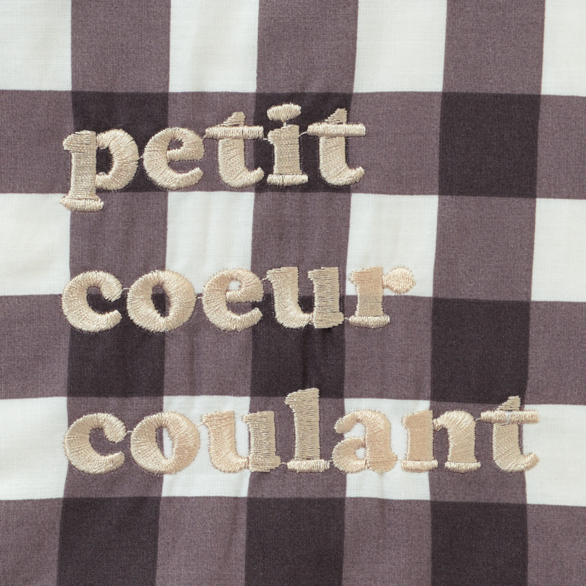 Bavoir élastiqué vichy PETIT CŒUR COULANT marron, LITTLE CREVETTE