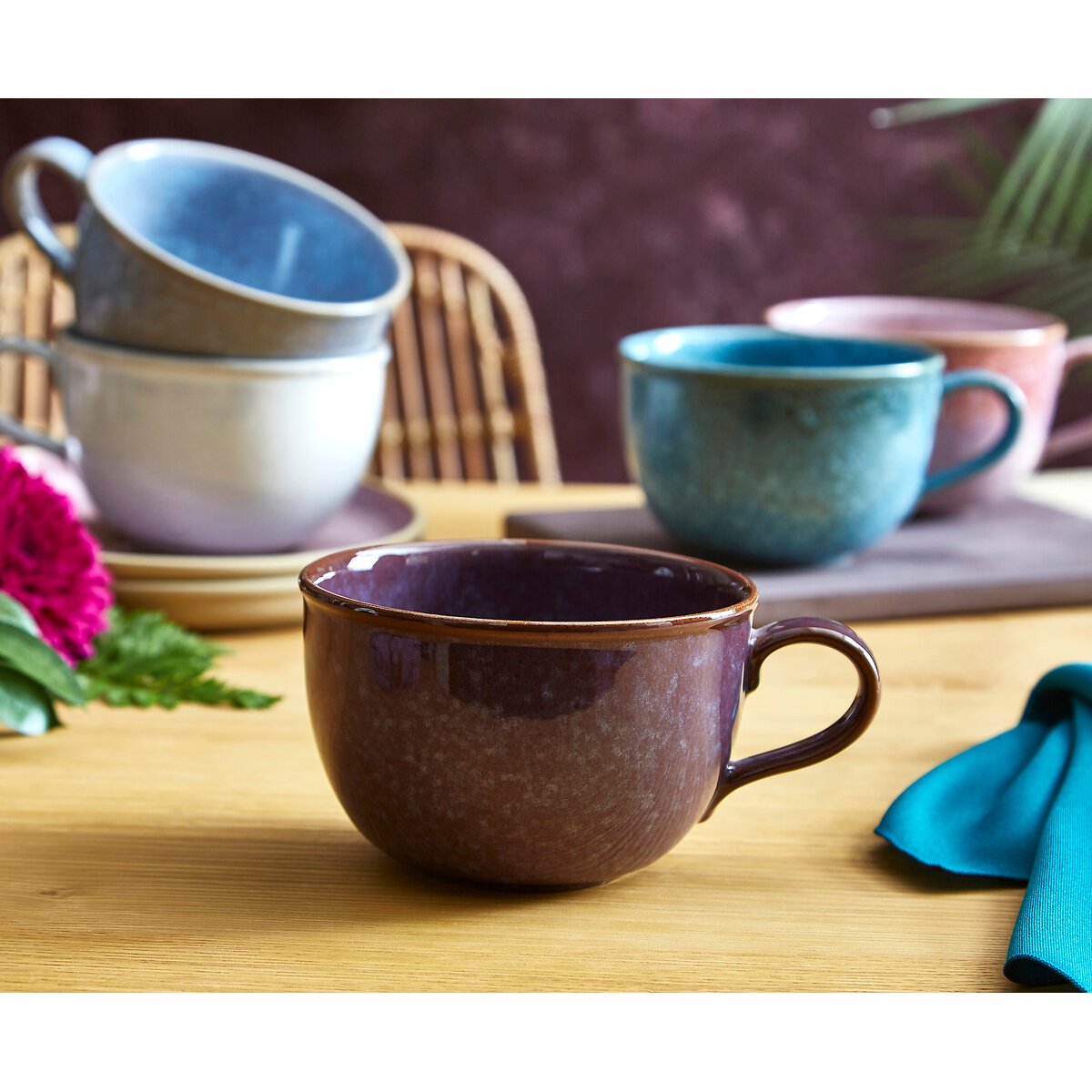 Set of 4 Minerals Jumbo Mugs purple, PORTMEIRION