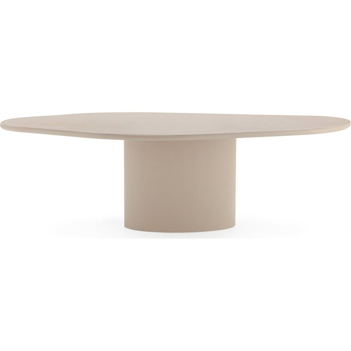 Table de salle à manger ovale effet pierre taupe, RECOLLECTION