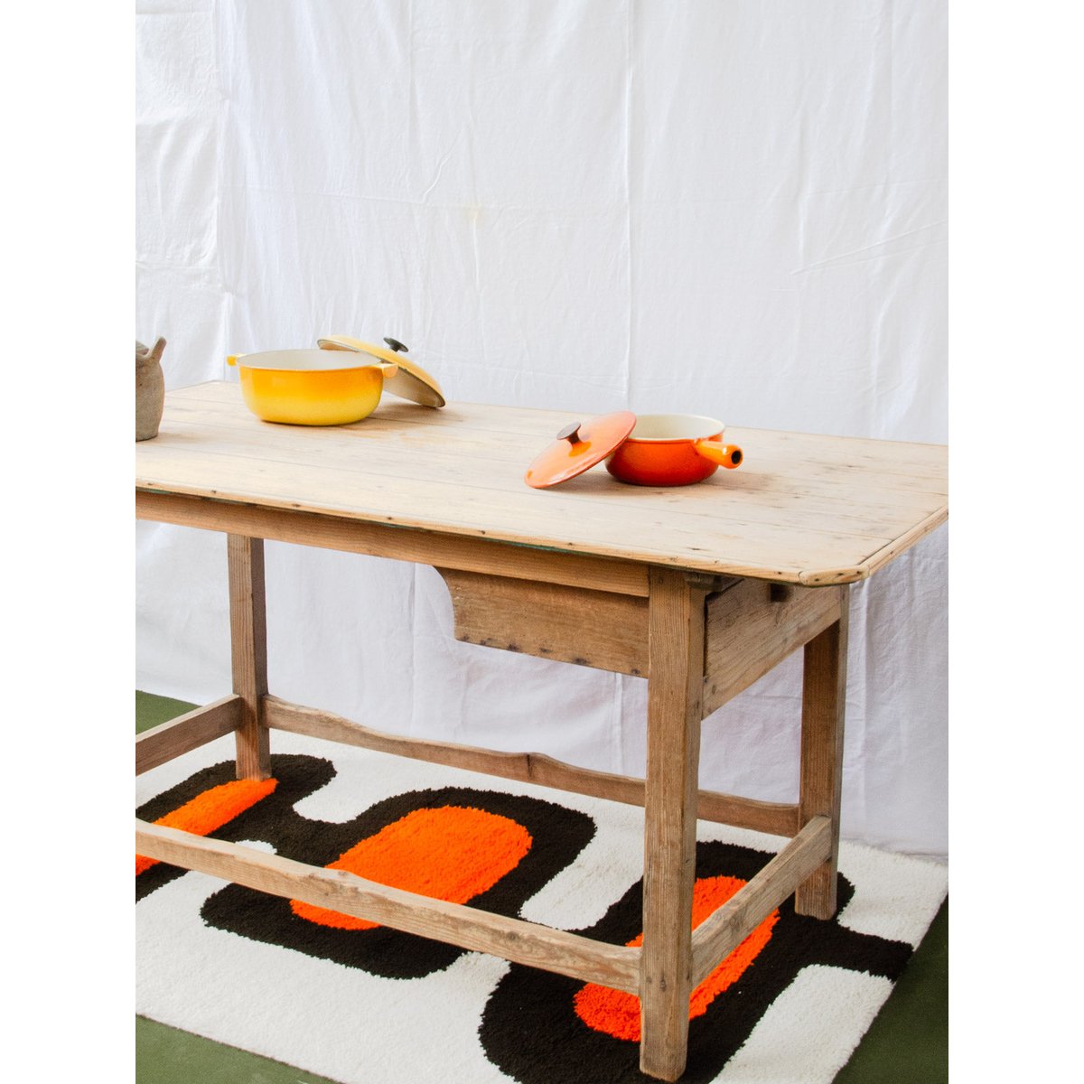 Meuble de métier en pin Fernand N°481 - Bon état bois clair, DEBONGOUT