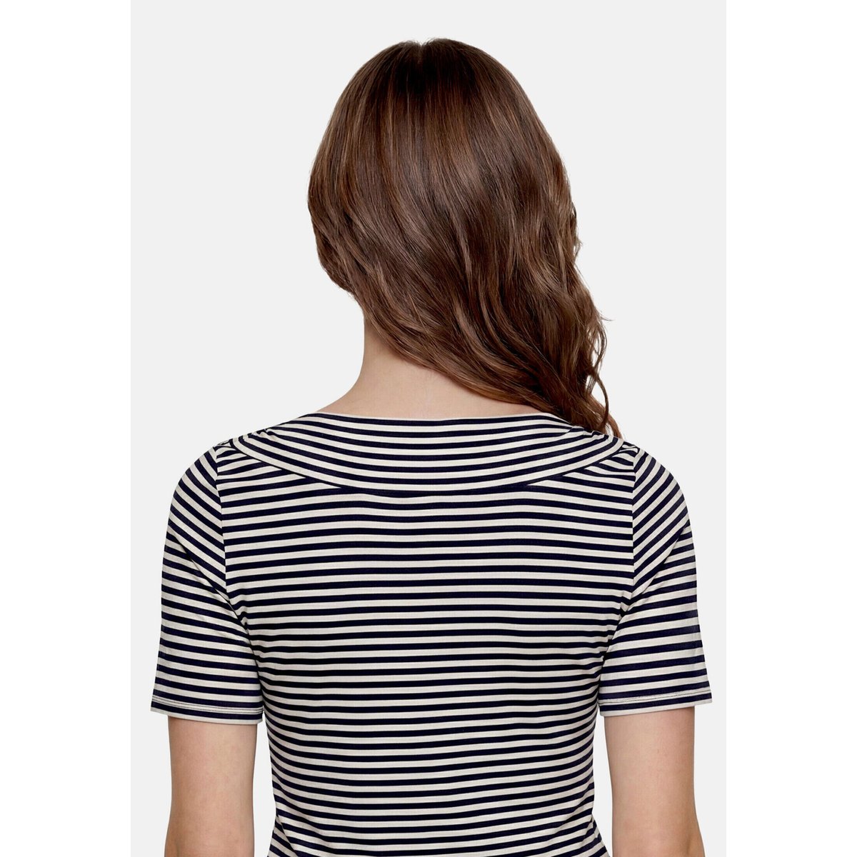T-shirt à rainures à fronce dark blue/beige, BETTY BARCLAY