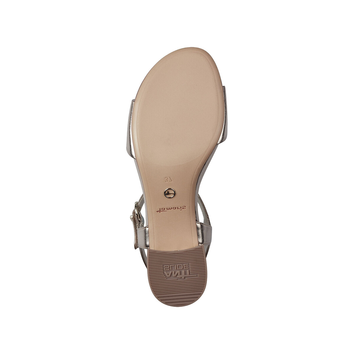 Sandali trotteur con tacco platino, TAMARIS