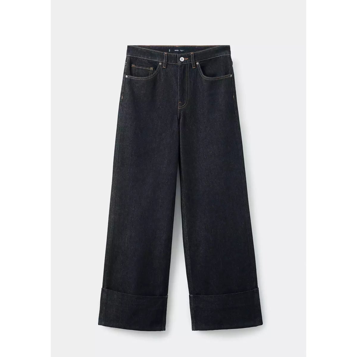 Jean droit à revers bleu, MANGO