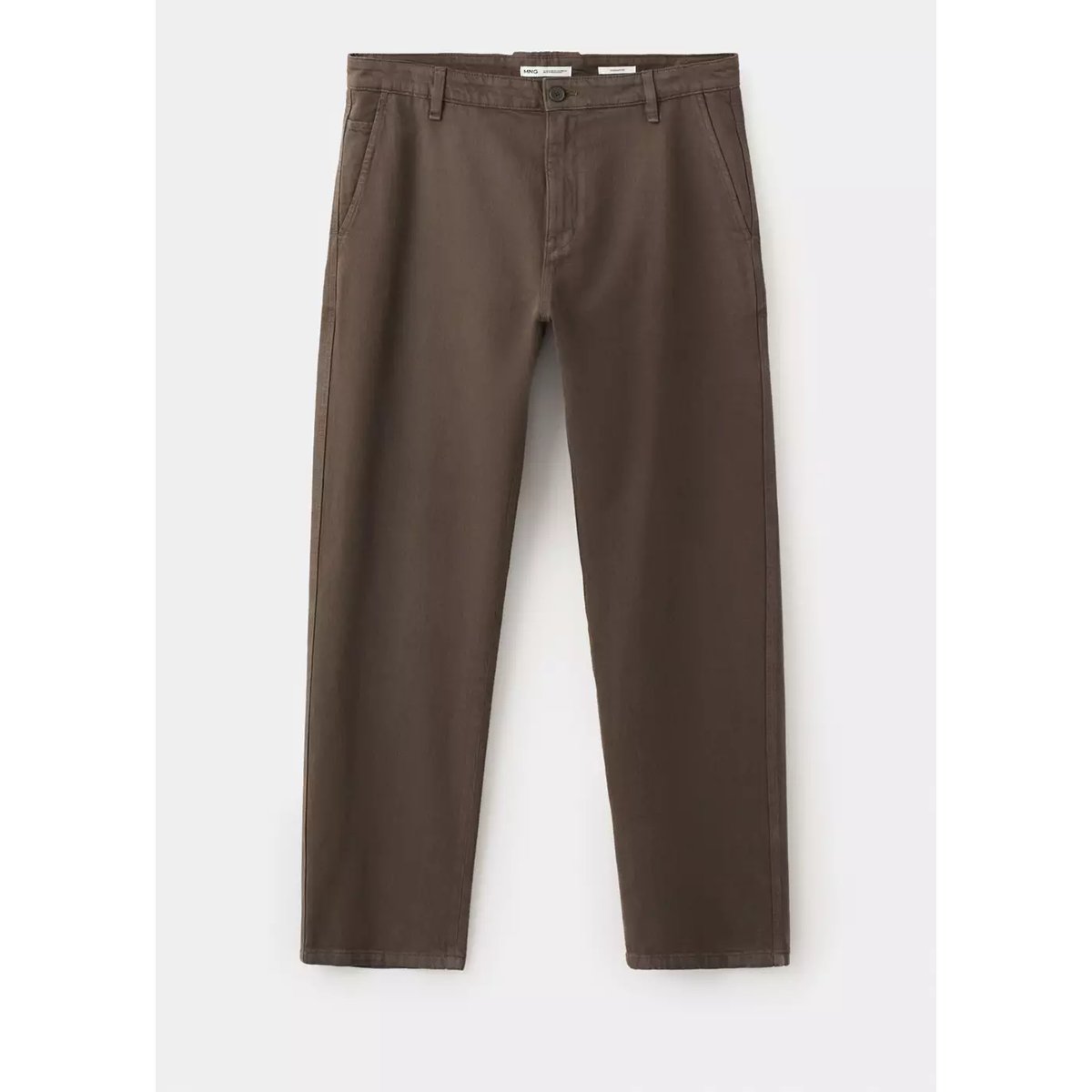 Jean relaxed fit en mélange de coton et lin marron, MANGO MAN