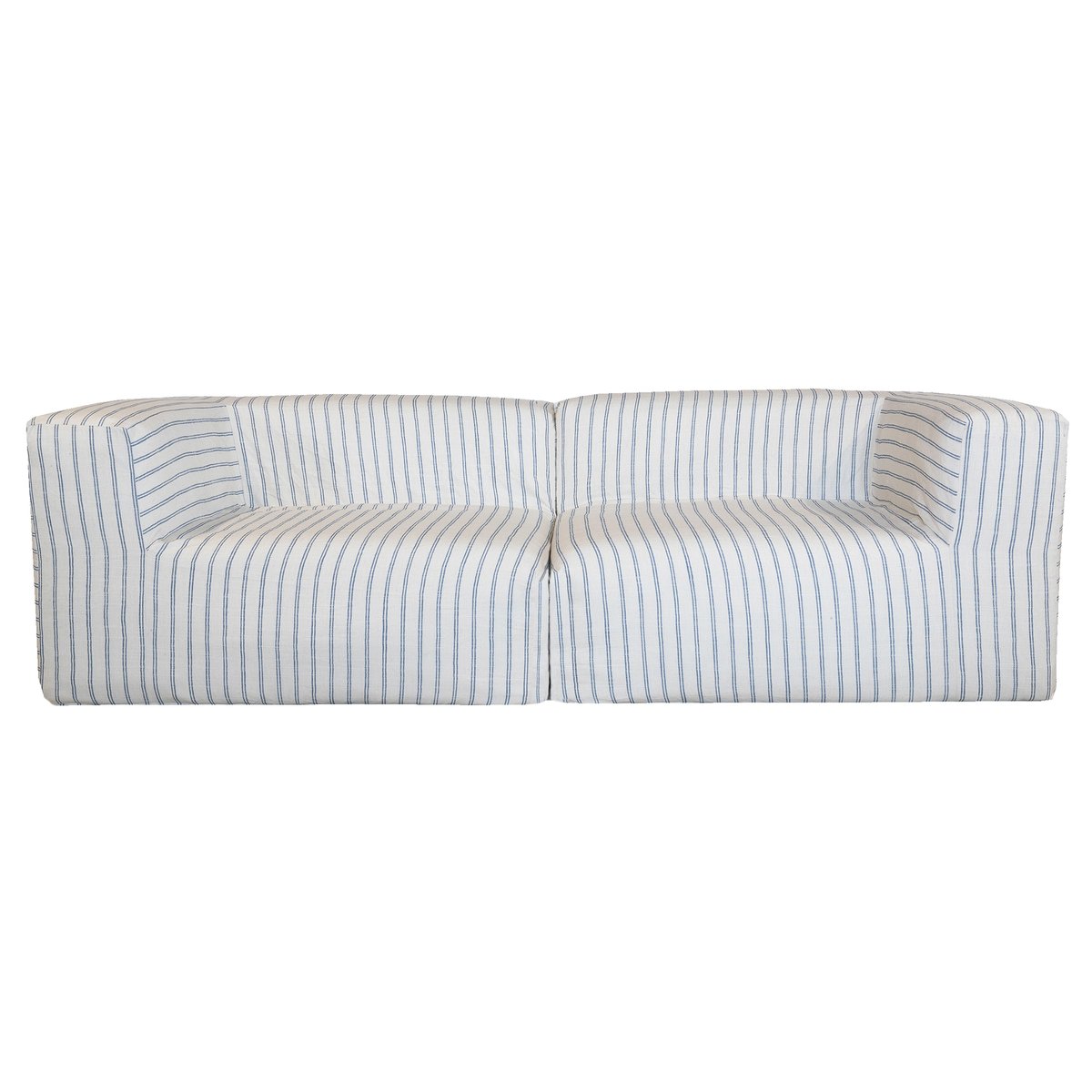 Canapé modulable en lin, déhoussable bleu, MX HOME