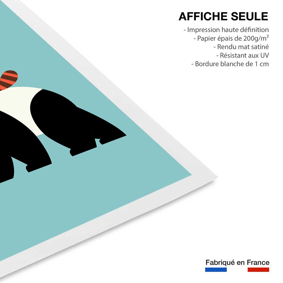 Affiche enfant panda walk affiche seule, HEXOA