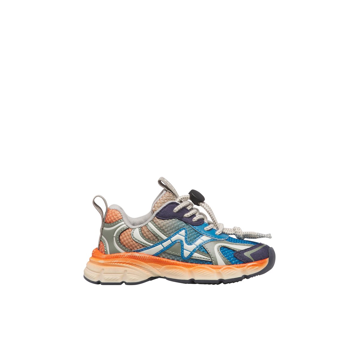 Sneakers en tissu synthétique WAVE. marine-blanc-orange, NATURINO