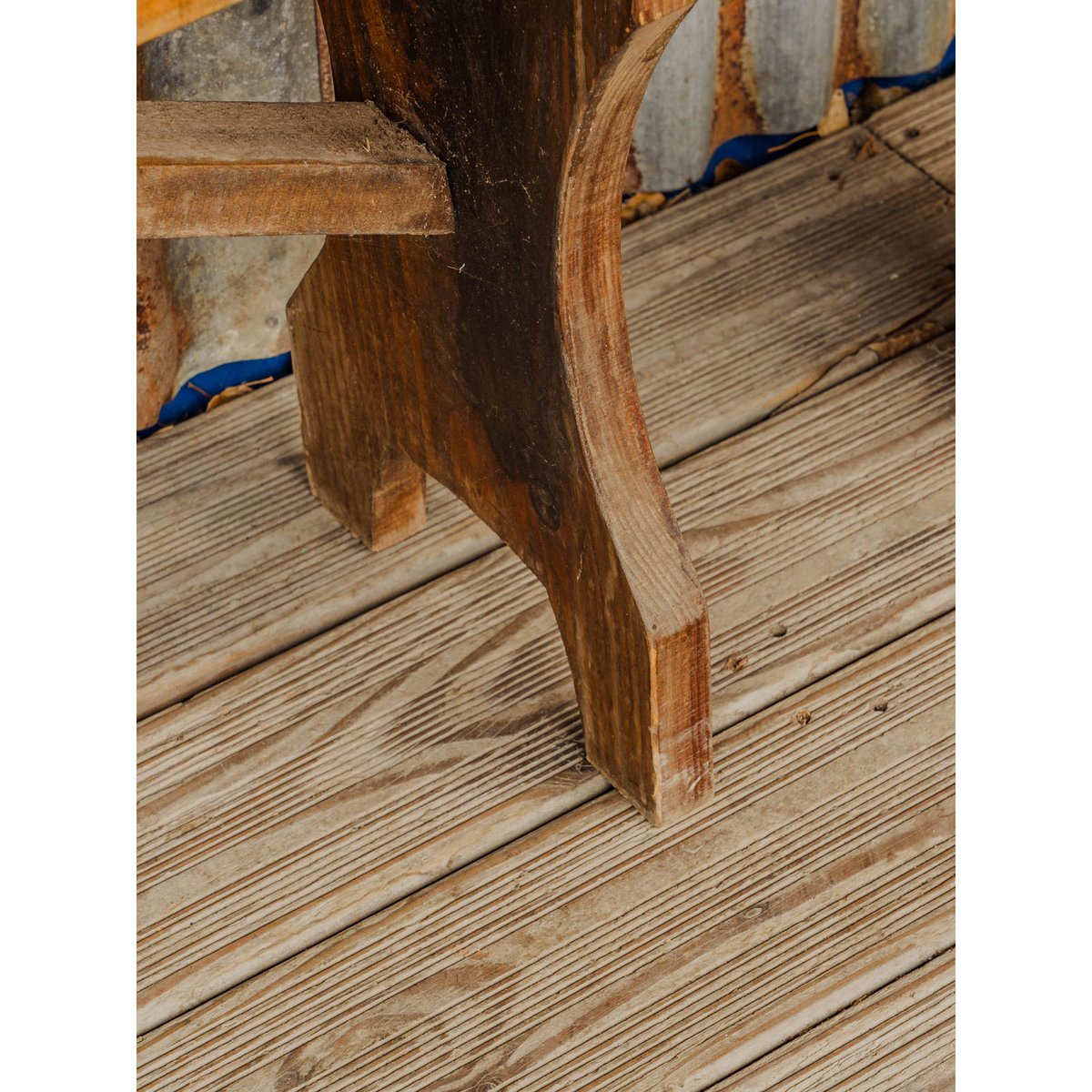 Banc en bois Antoine N°544 - Bon état bois foncé, DEBONGOUT