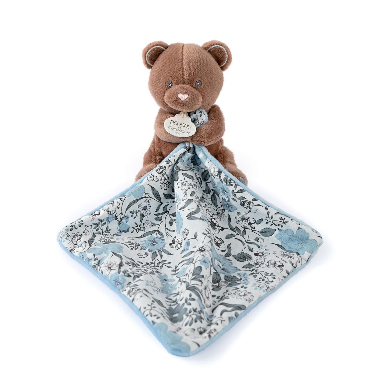 Doudou Ours avec mouchoir 12cm marron, DOUDOU ET COMPAGNIE