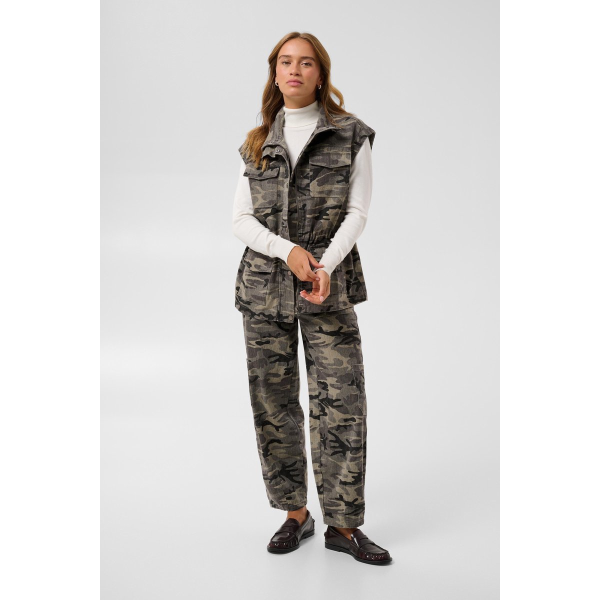 Manteau gris beige gray/beige camouflage print, KAFFE