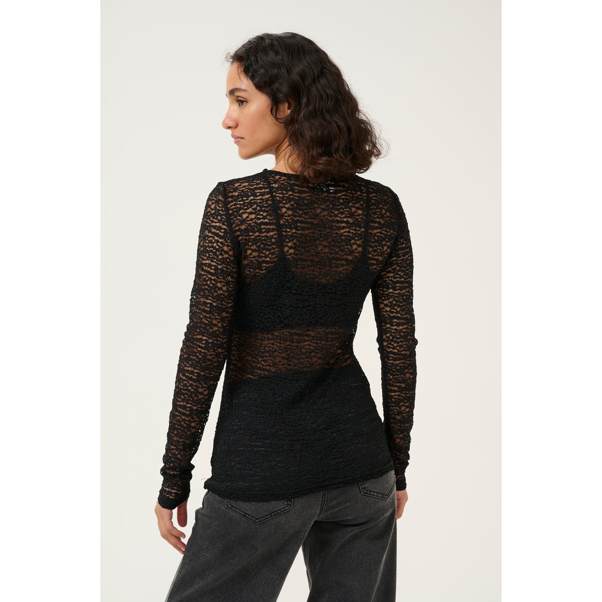 T-shirt noir black deep, KAFFE
