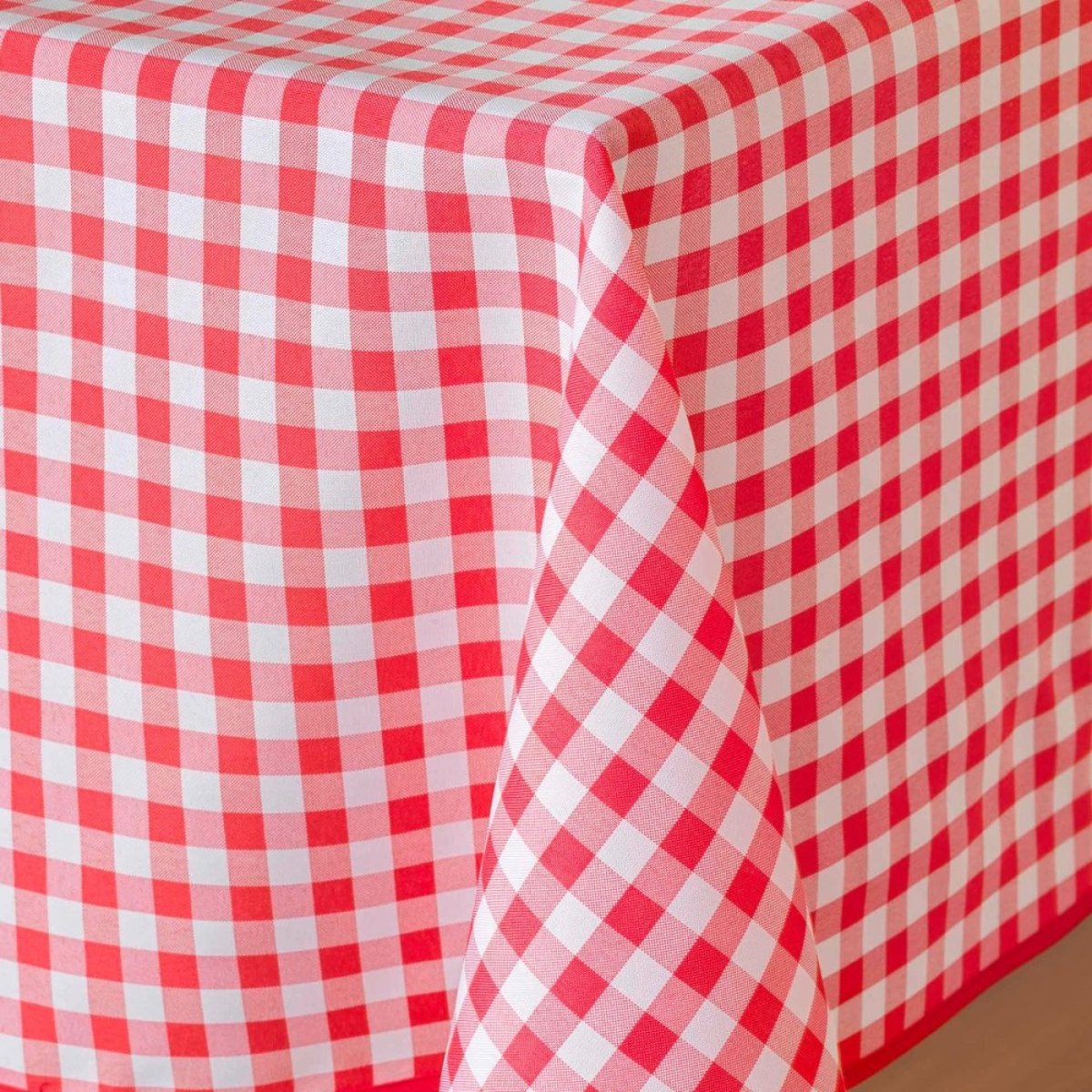 Nappe Rectangulaire 150x240 Antitache Imprimé Vichy Rouge rouge, DECORATIE