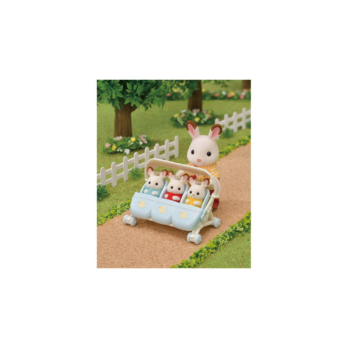Families La poussette triple couleur unique, SYLVANIAN FAMILIES