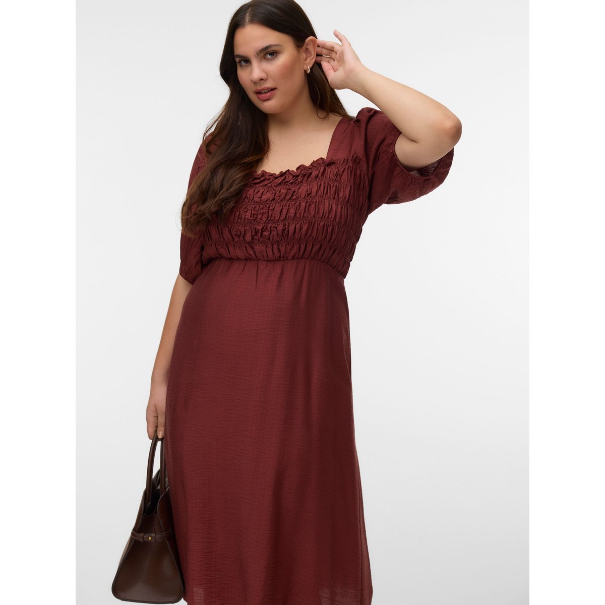 Robe Smockée rouge - andorra, VERO MODA