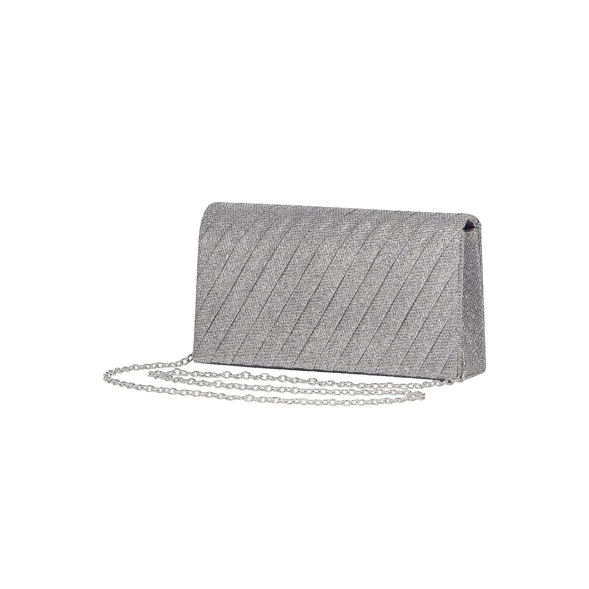 Sac façon pochette au look scintillant gris, VERA MONT