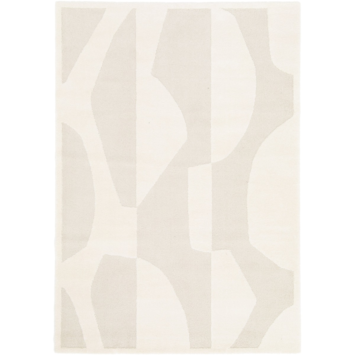 Tapis à reliefs doux géométrique  DESIGN DECO blanc, THE DECO FACTORY