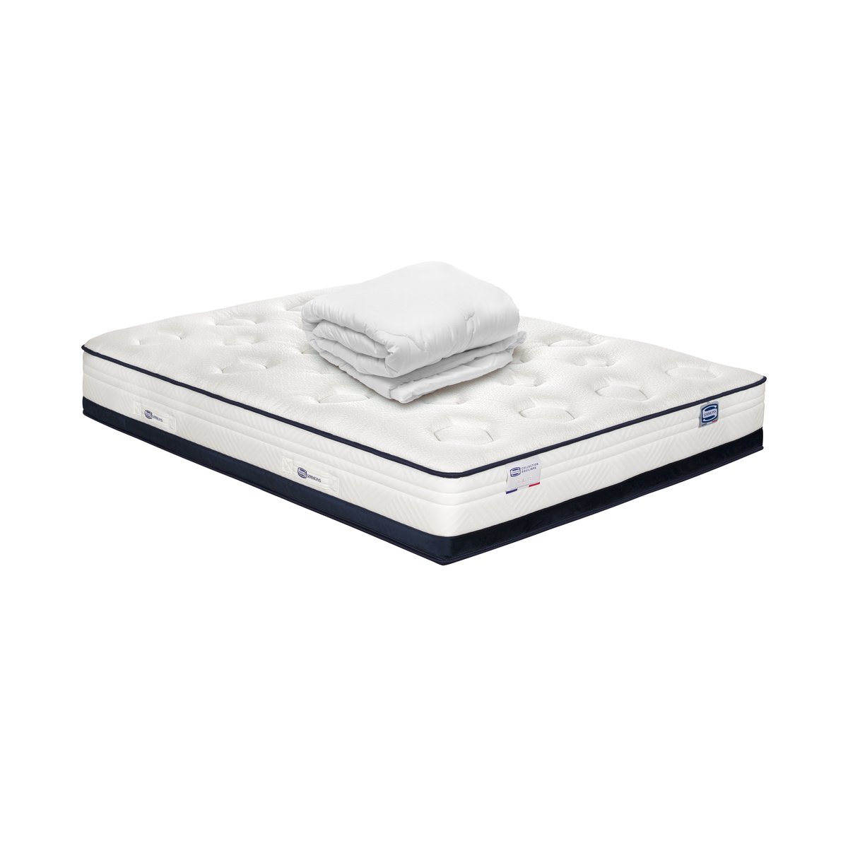 Matelas 180x200 Hybride, ferme H27 + couette - INEDIT blanc, SIMMONS