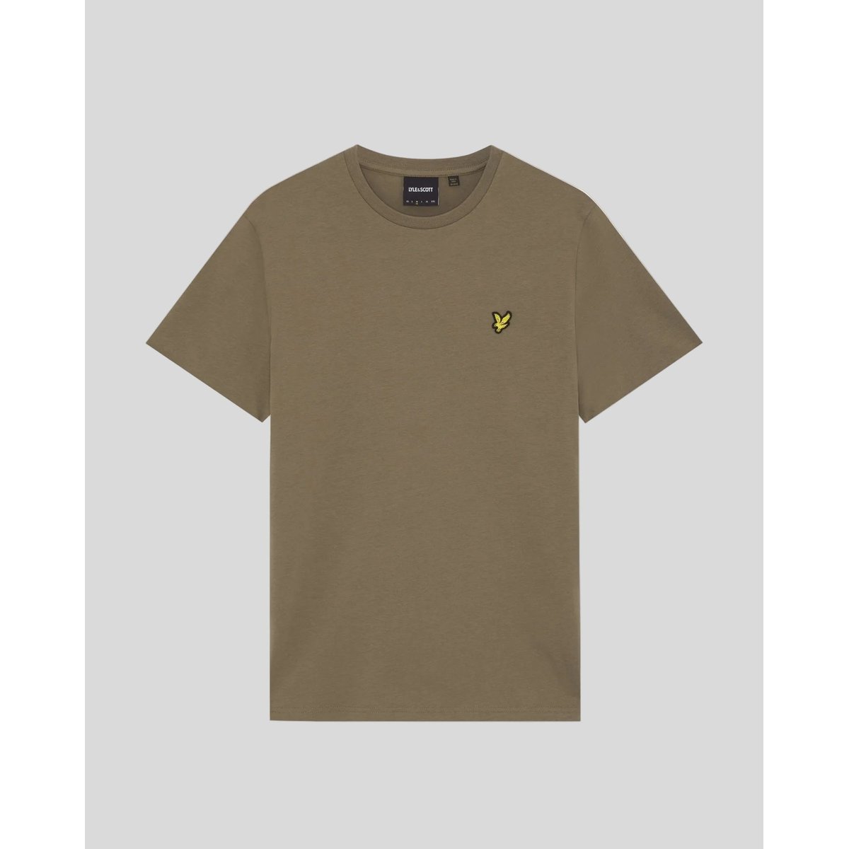 T-shirt en coton col rond vert kaki cendré, LYLE & SCOTT