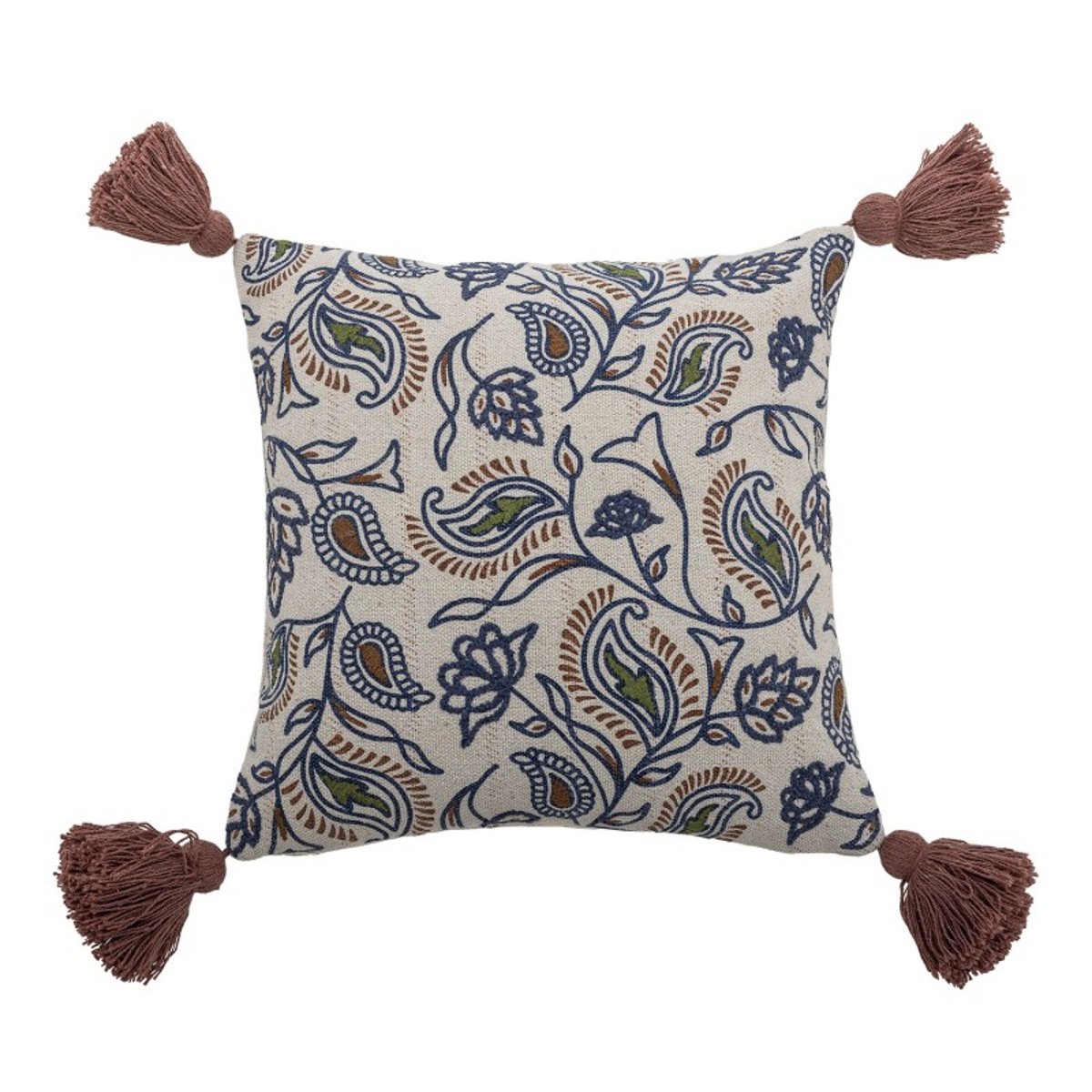 Coussin décoratif salon motif Paisley rayures multicolore, BLOOMINGVILLE