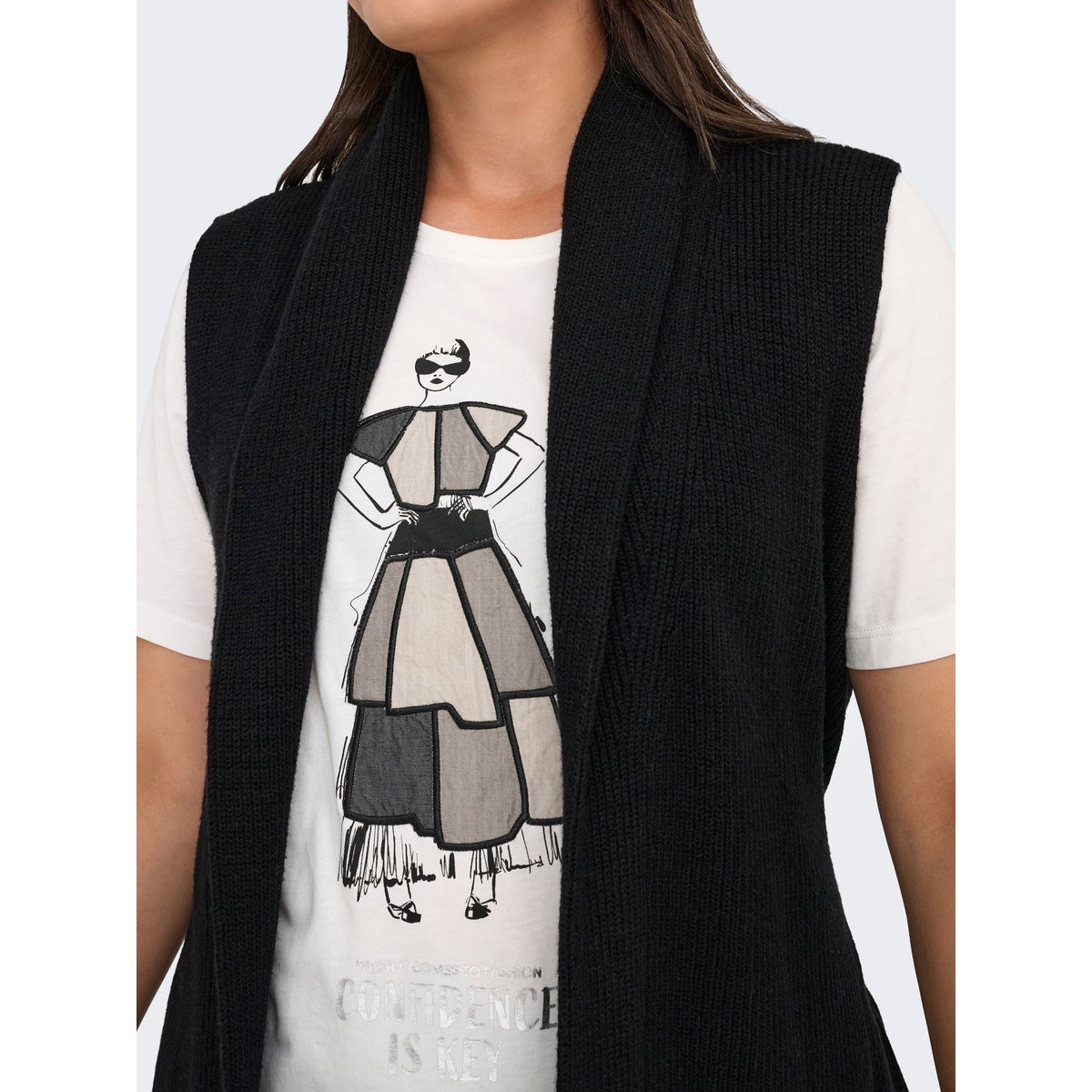 Gilet black 1, ONLY CARMAKOMA