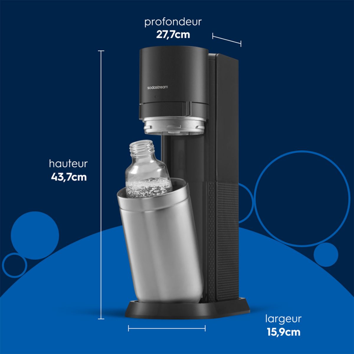 Machine à Soda Duo avec bouteilles et carafes DUON noir, SODASTREAM