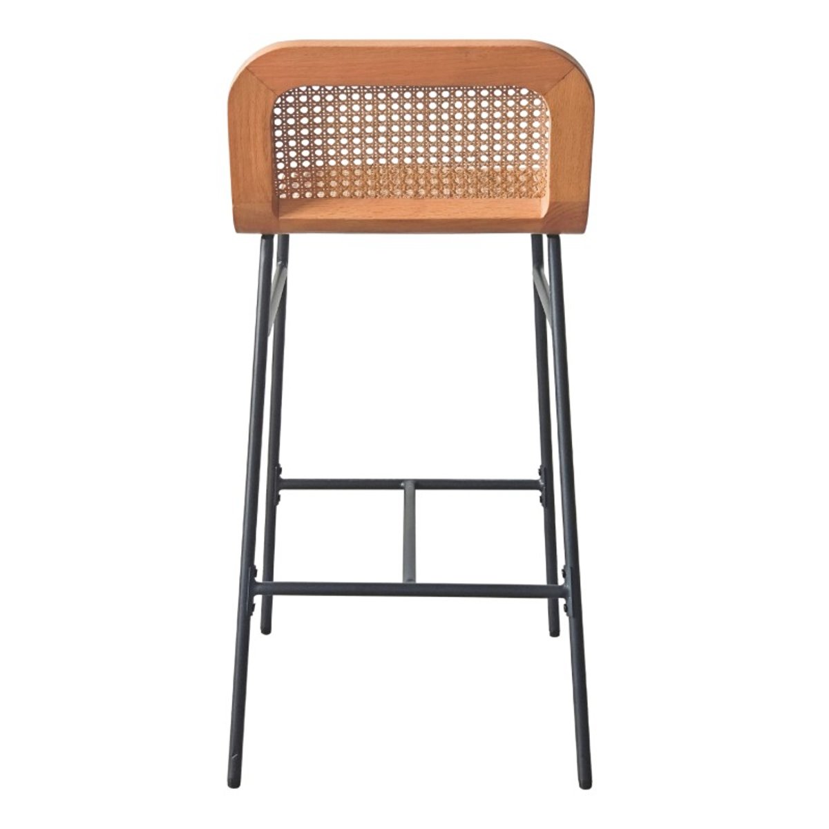 Lot de chaises d'îlot et bar en métal et assise cannage 65cm SANA v002233, MOB IN