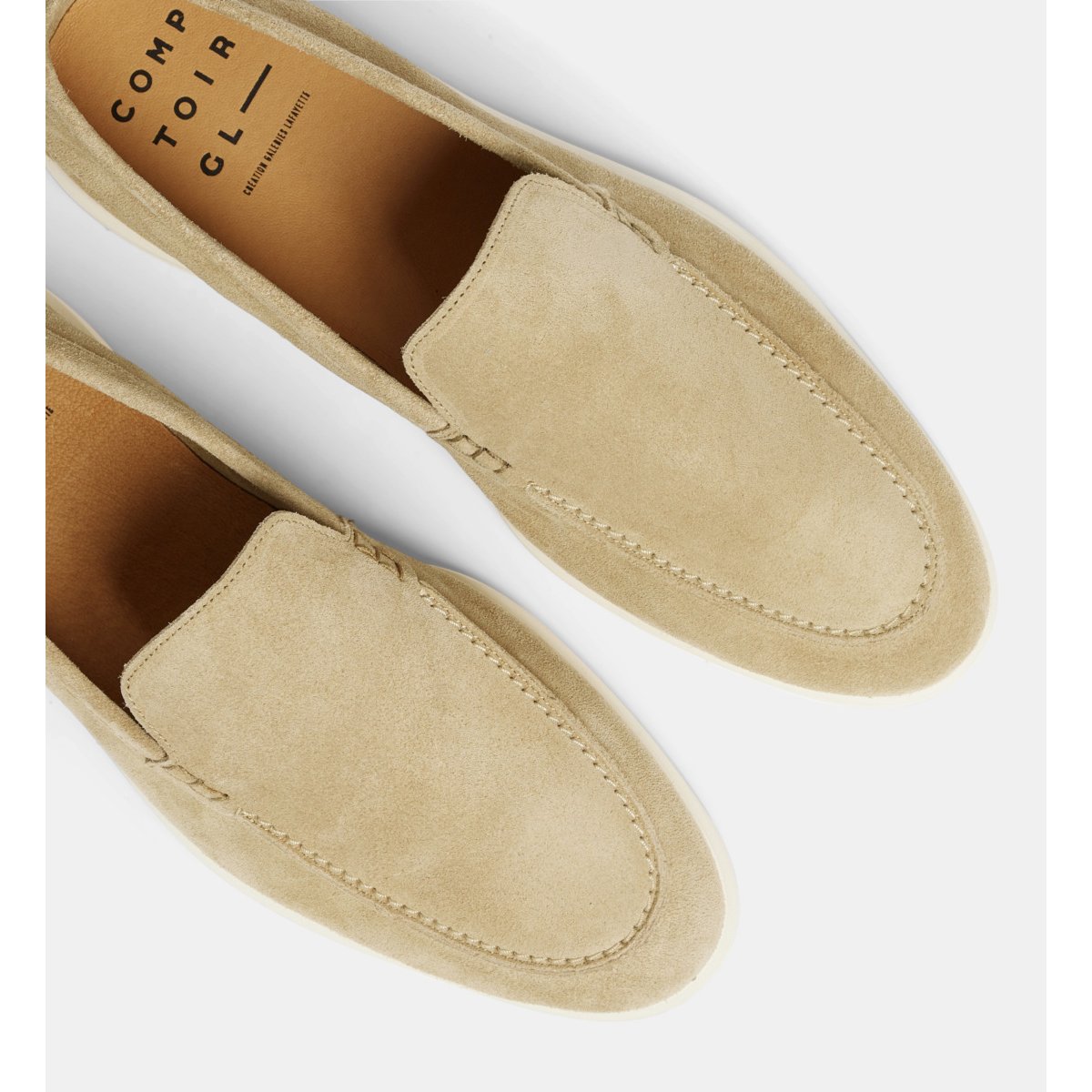 Mocassins sport isaiah en croûte de cuir beige, COMPTOIR GL