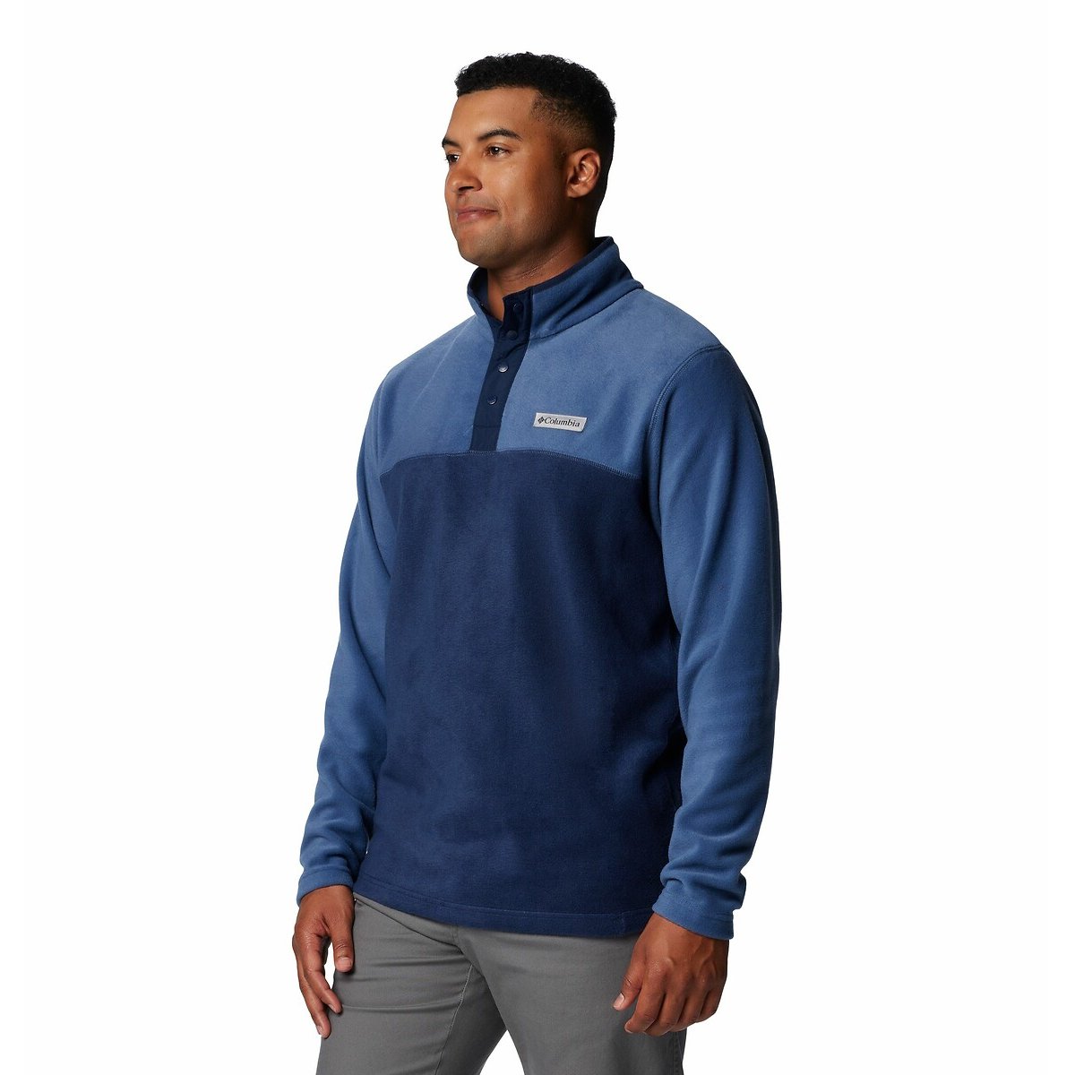 Fleece trui met opstaande kraag met drukknopen Steens Mountain marineblauw, COLUMBIA