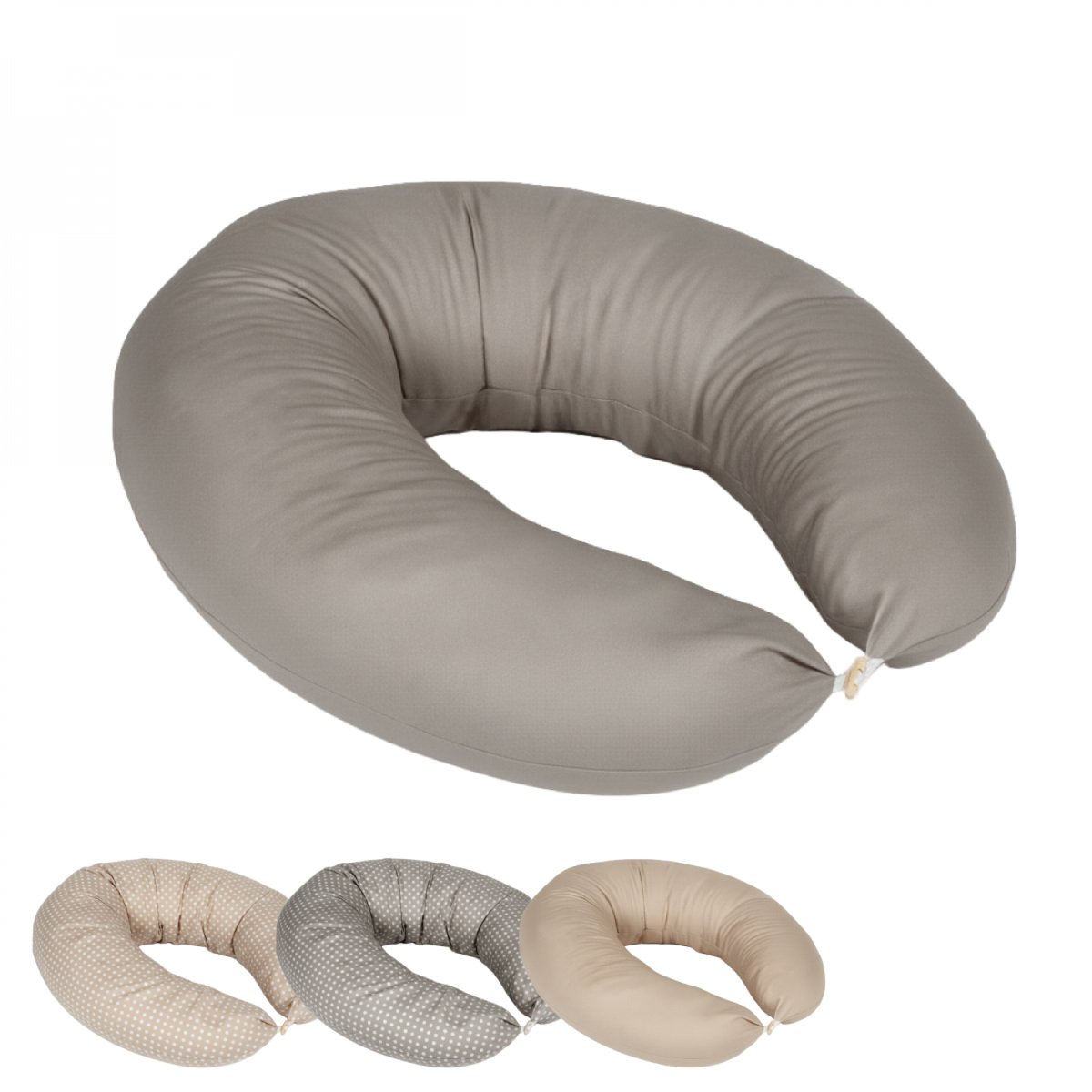 Coussin de grossesse, de maternité et d'allaitement déhoussable gris, MONSIEUR BEBE