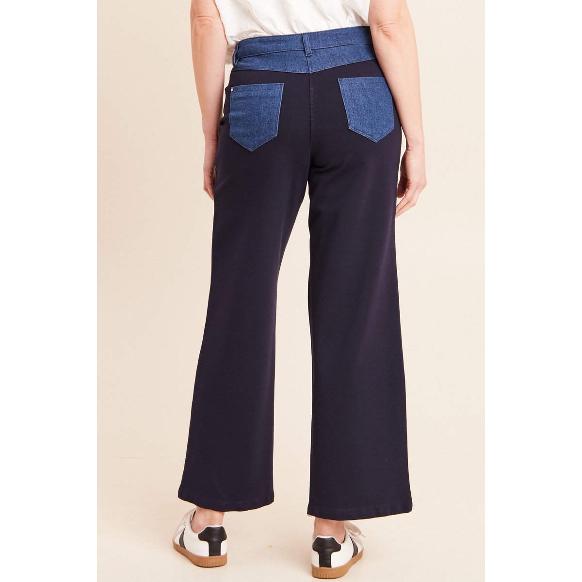 Pantalon large bi-matière bleu violet, BREAL