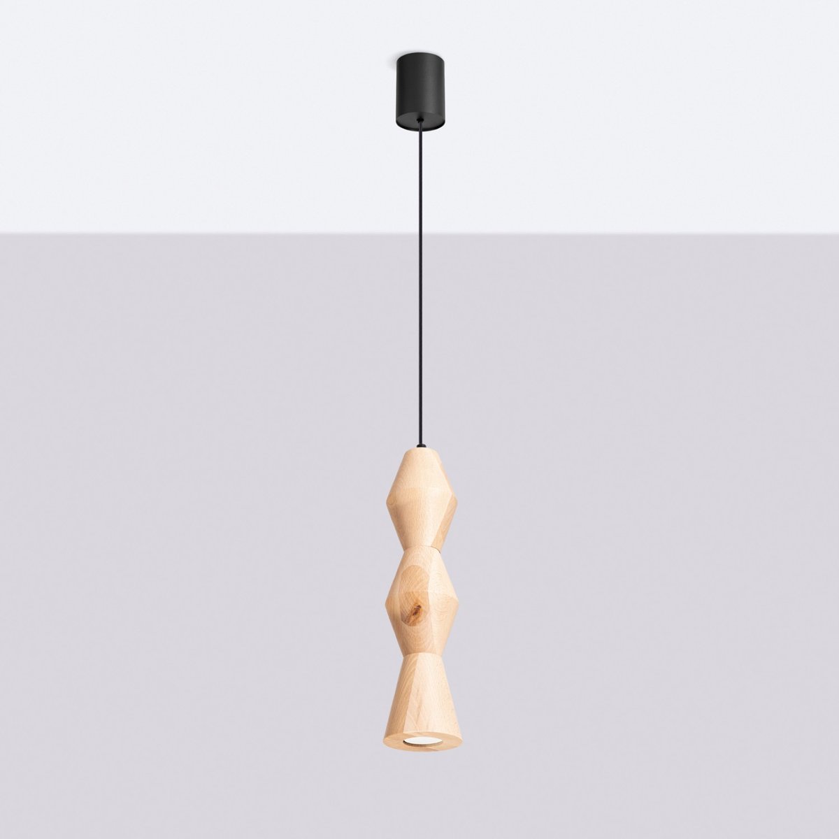 Suspension Bois Naturel GU10 1 Kubbe naturel, EDEN