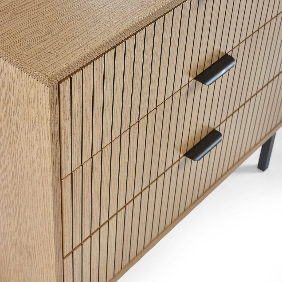 Gia Slatted Oak 3 Drawer Chest oak, SO'HOME