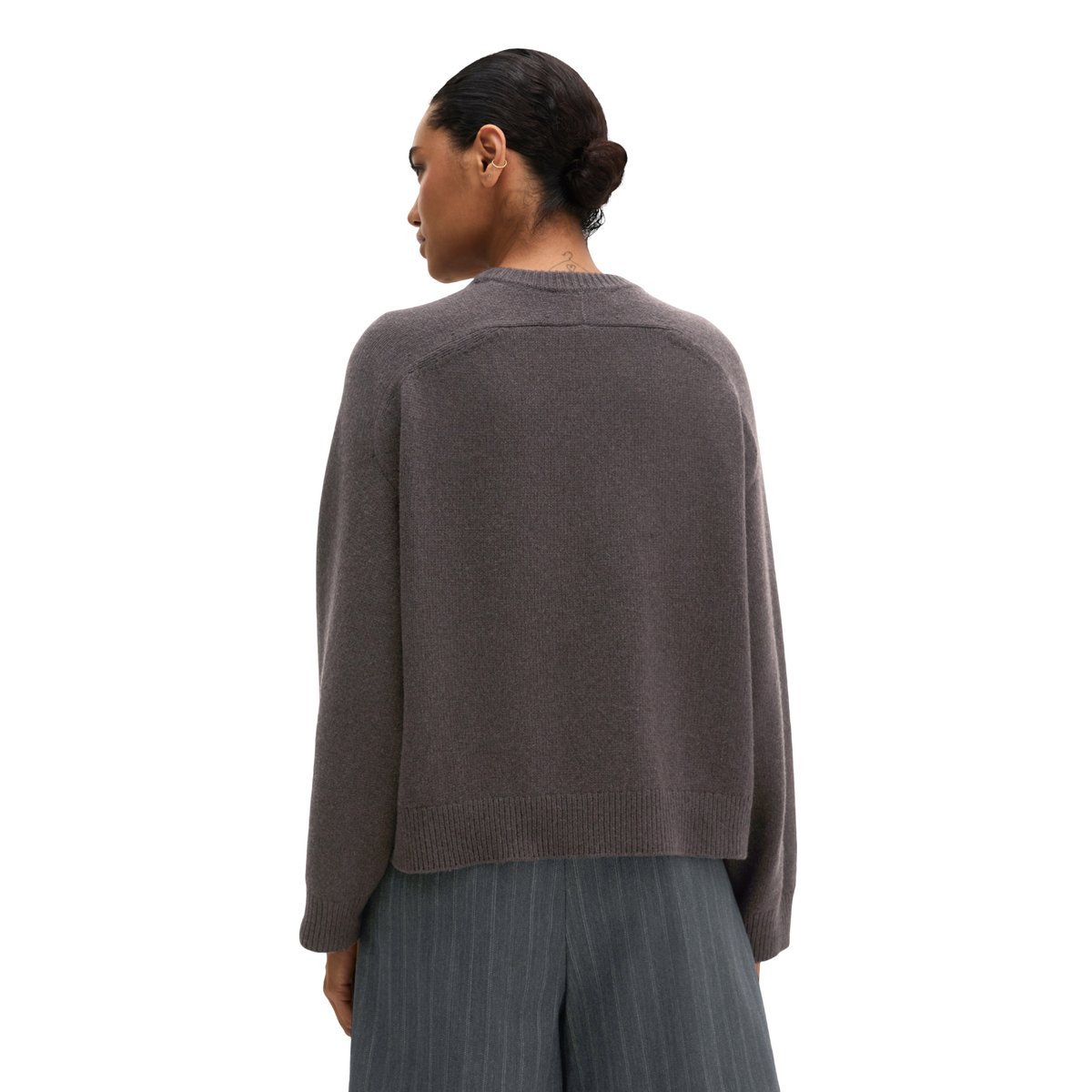 Pull coupe classique en mélange de laine vierge douce marron, MARC O'POLO